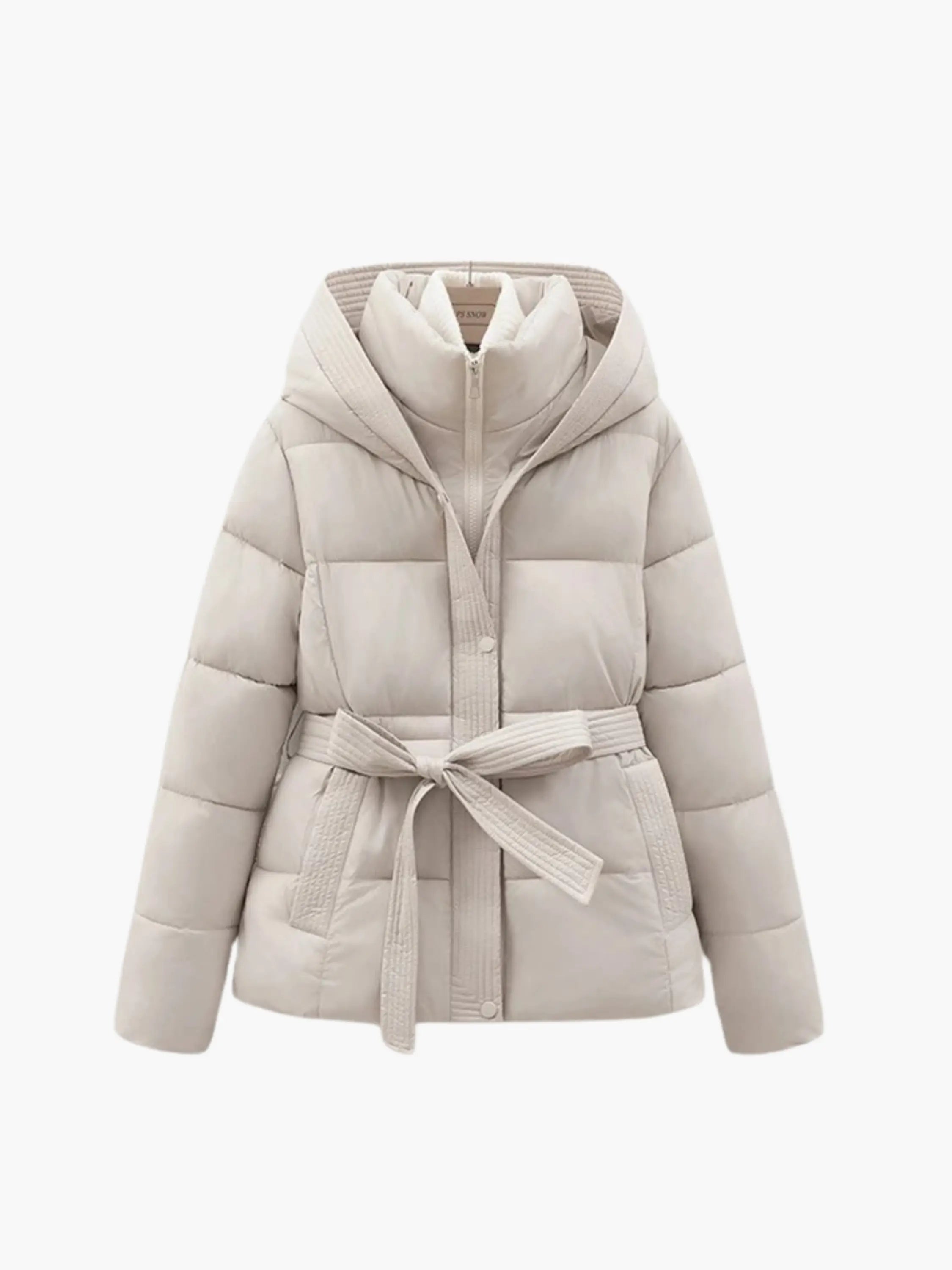 Belted Hooded Puffer Jacket
