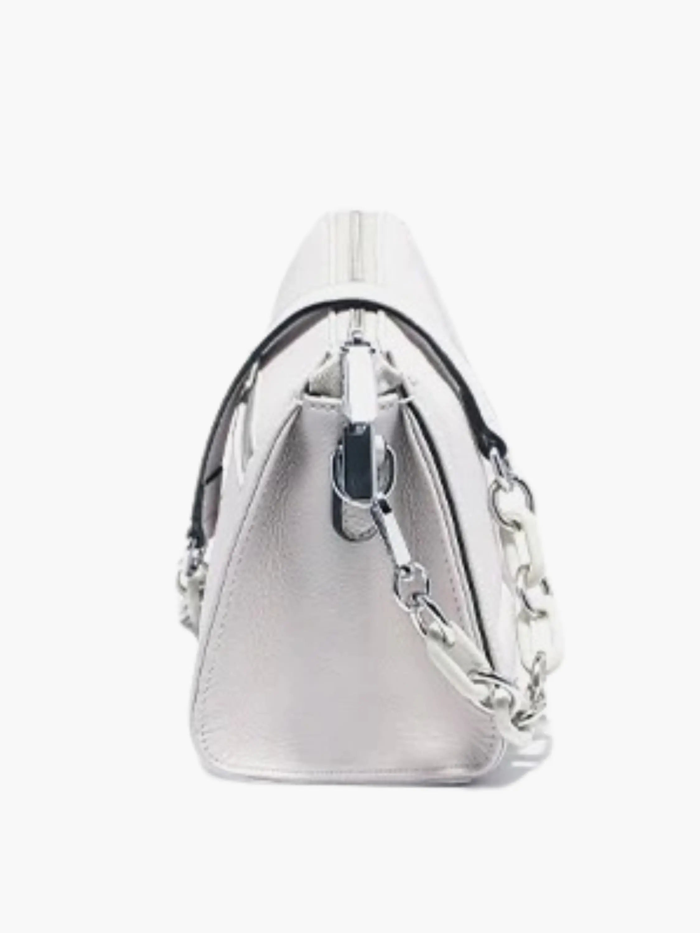Chic White Leather Shoulder Bag