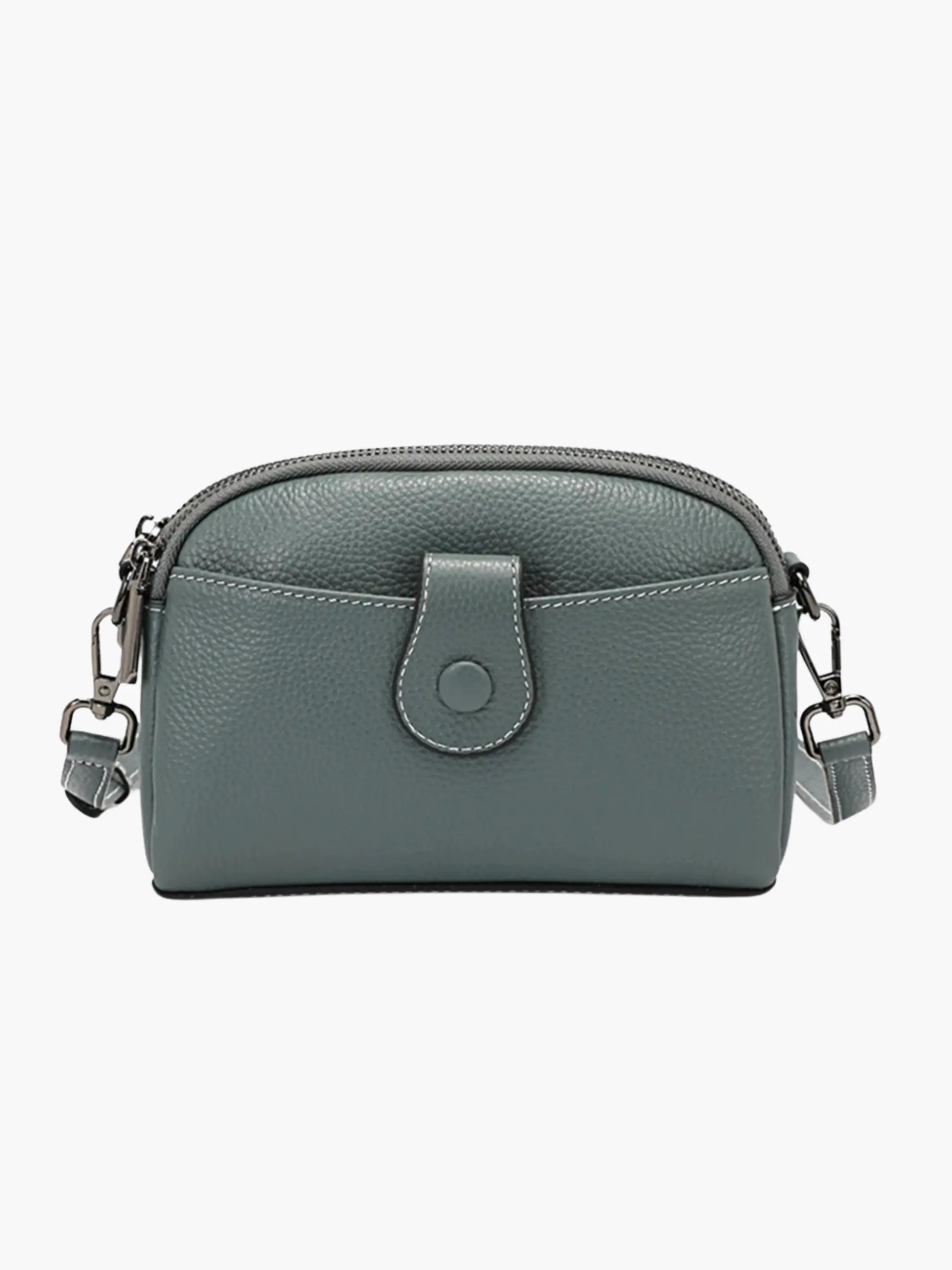 Crossbody Bag with Snap-Button Pocket