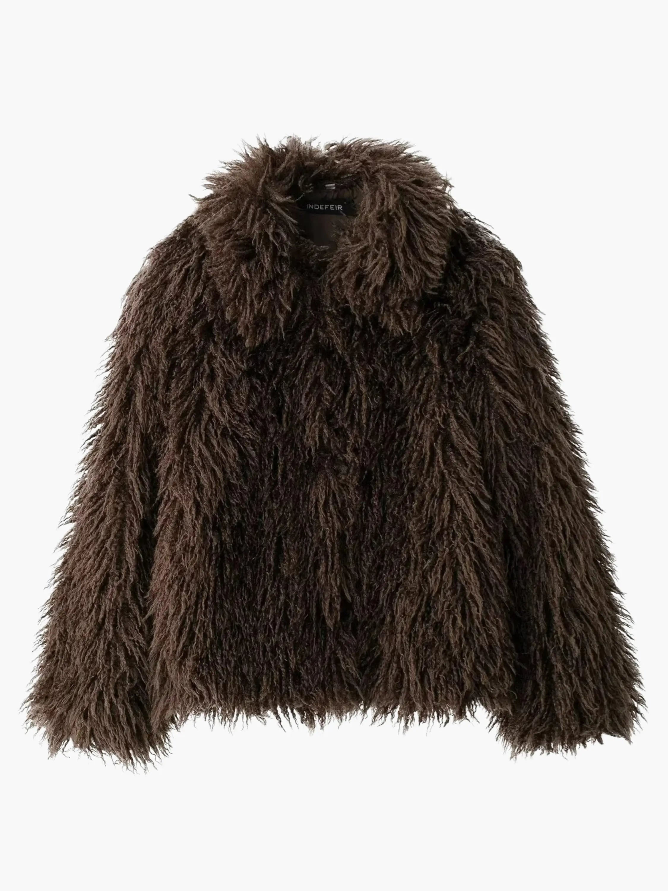 Shaggy Chocolate Brown Faux Fur Jacket