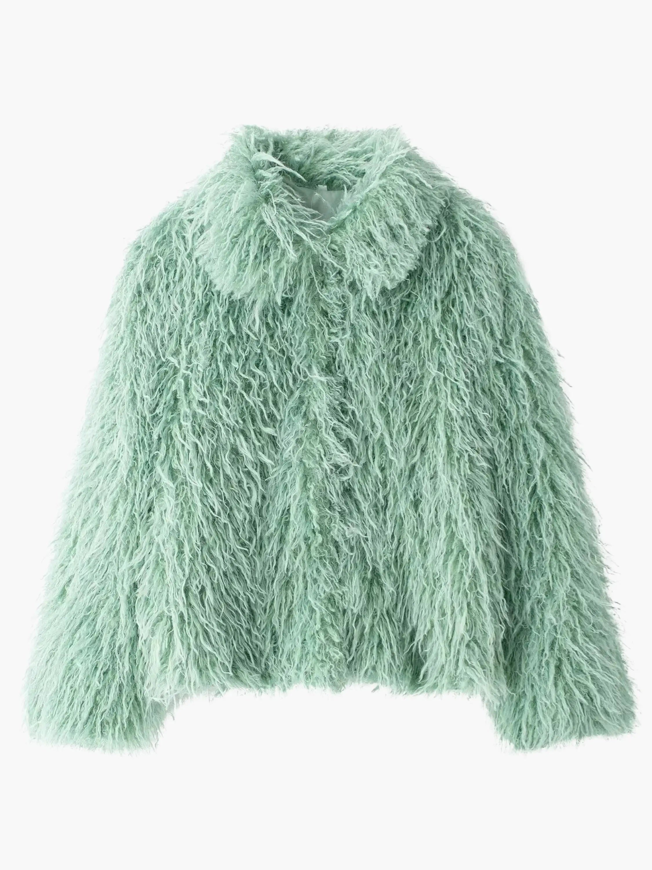 Shaggy Chocolate Brown Faux Fur Jacket