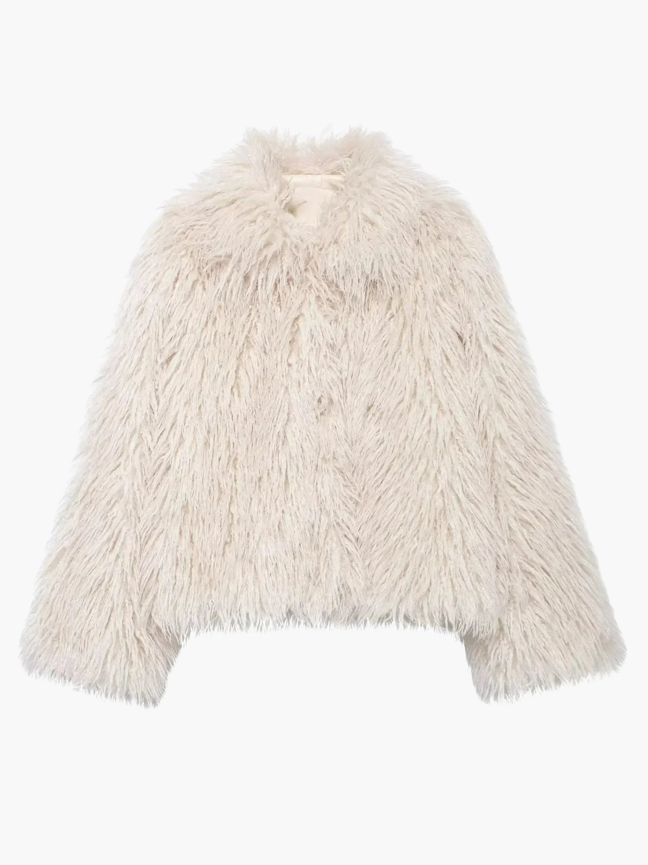 Shaggy Chocolate Brown Faux Fur Jacket