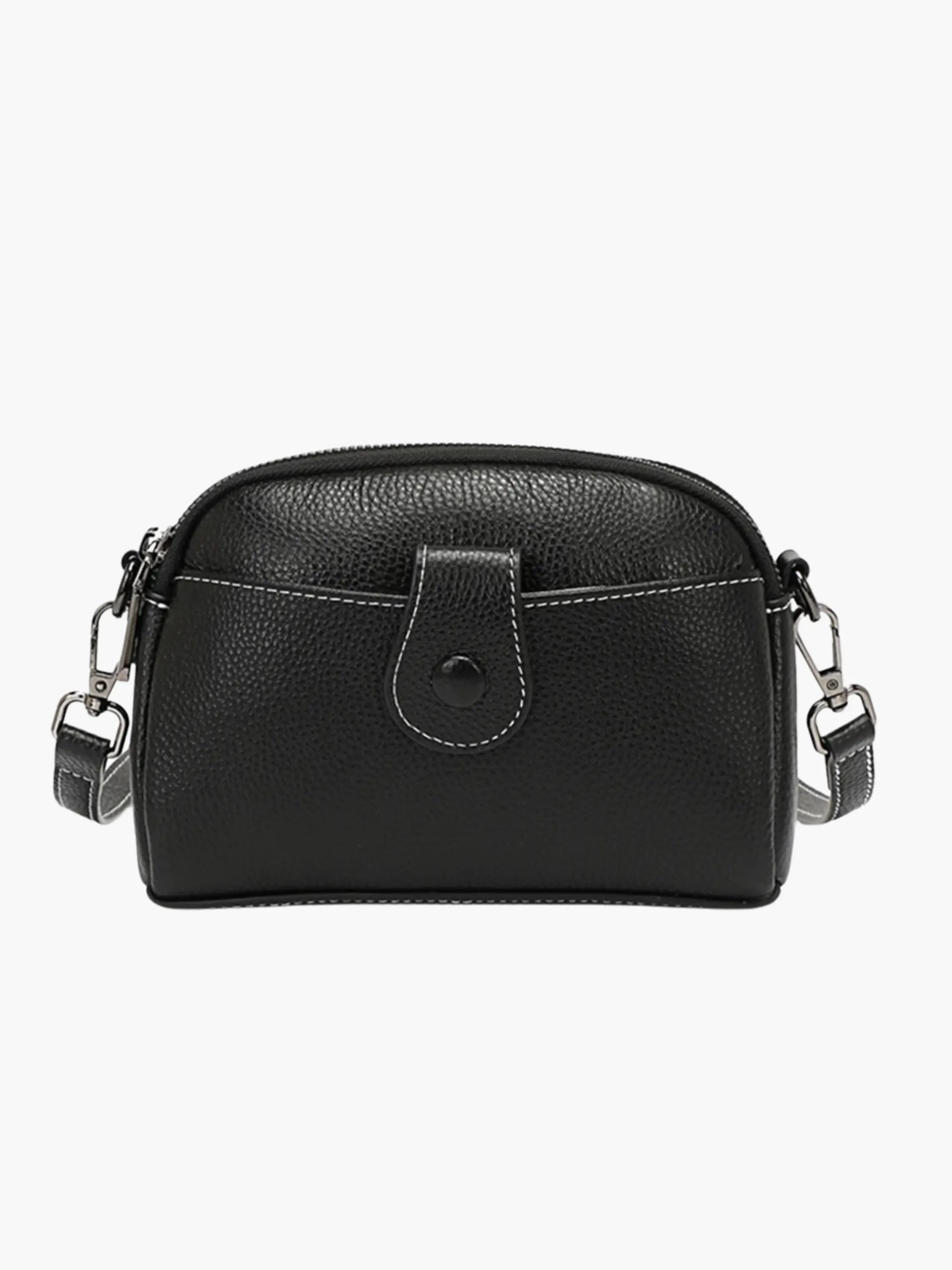 Crossbody Bag with Snap-Button Pocket
