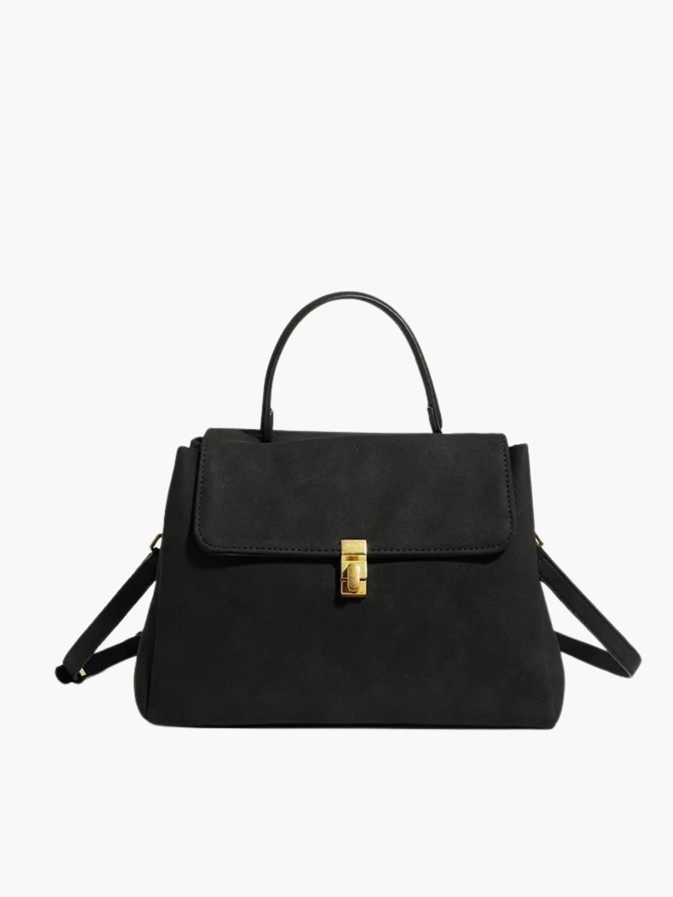 Elegant Suede Handbag – with Shoulder Strap