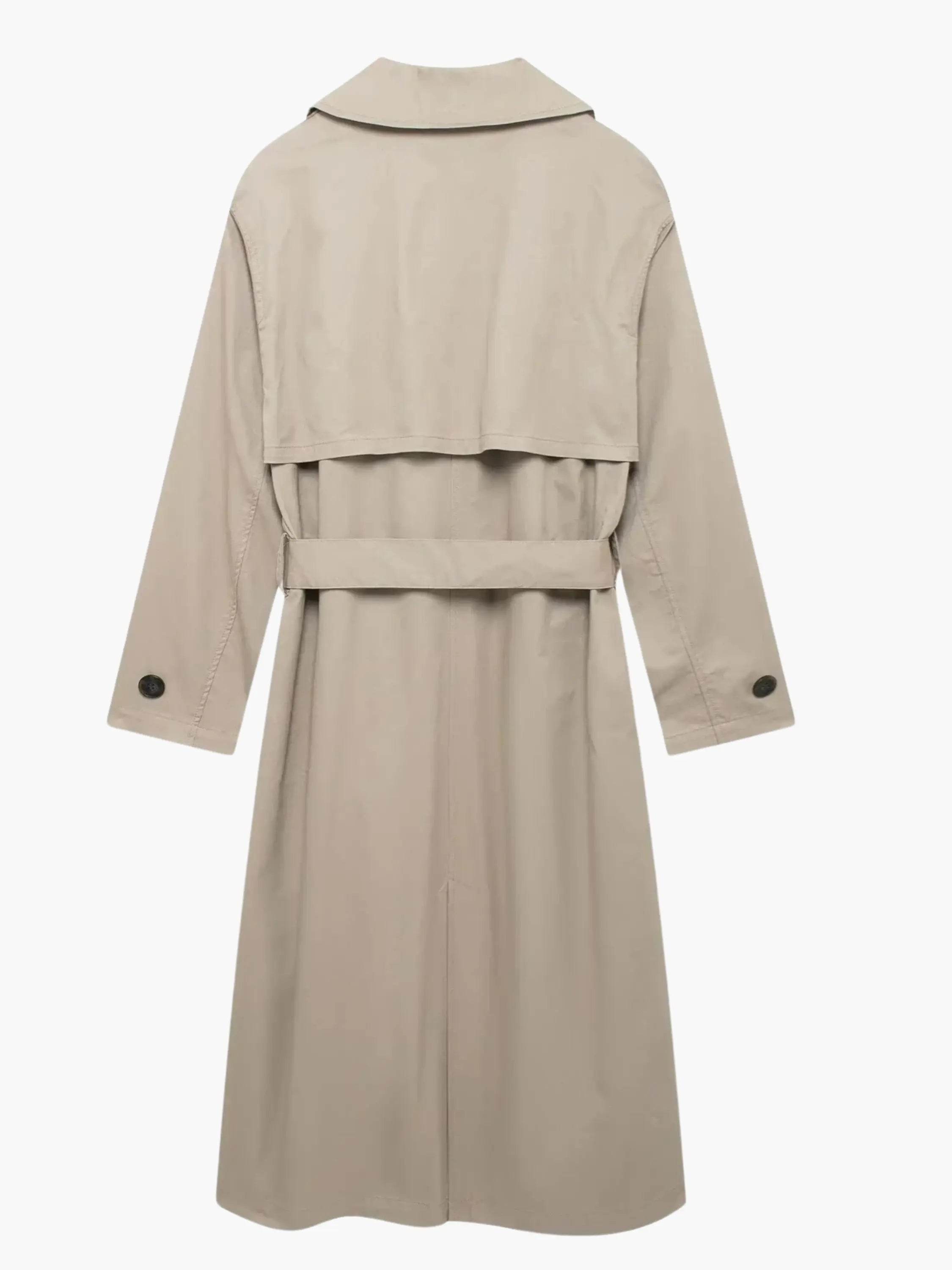 Classic Double-Breasted Trench Coat  -Timeless Elegance