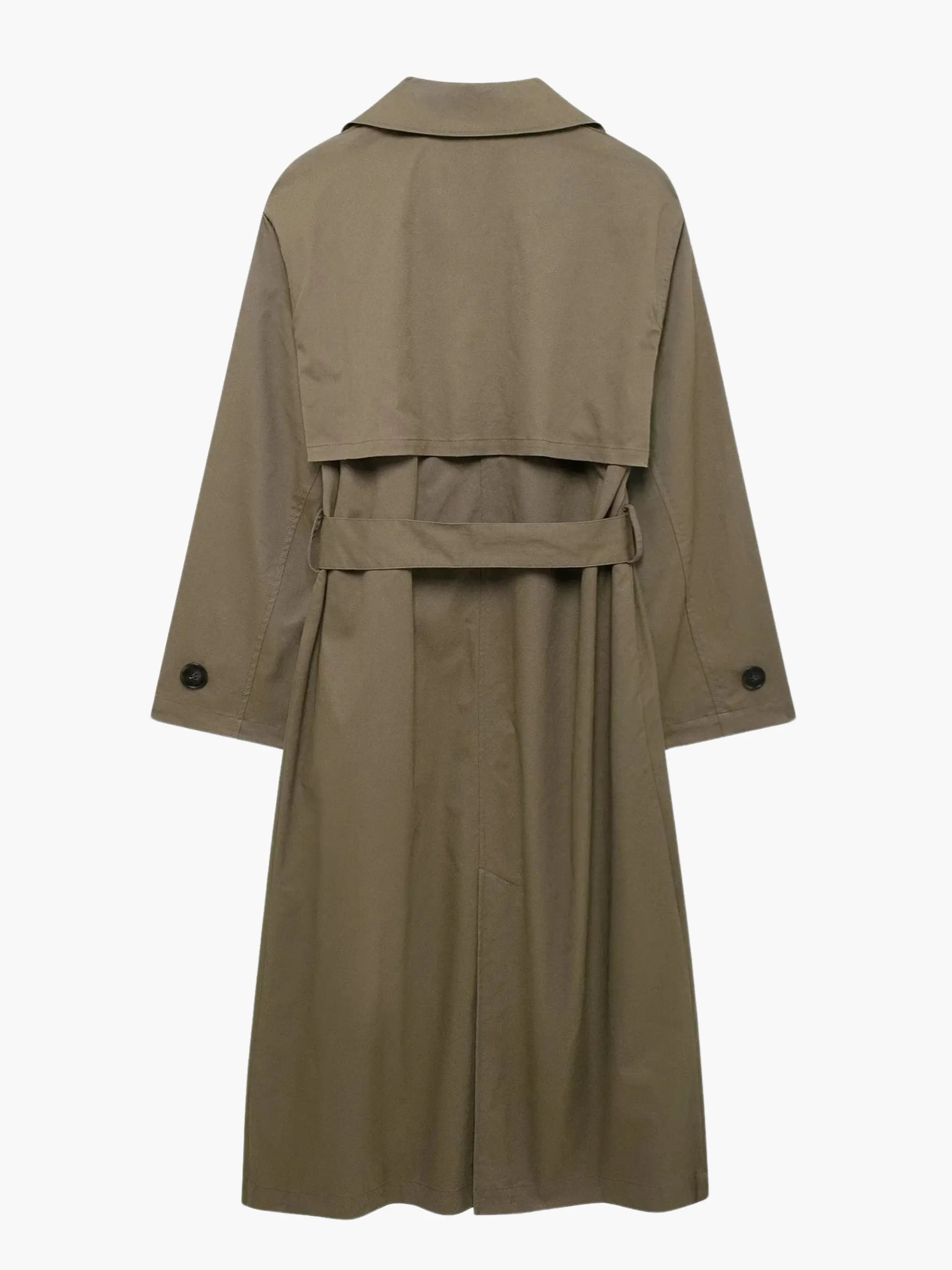 Classic Double-Breasted Trench Coat  -Timeless Elegance