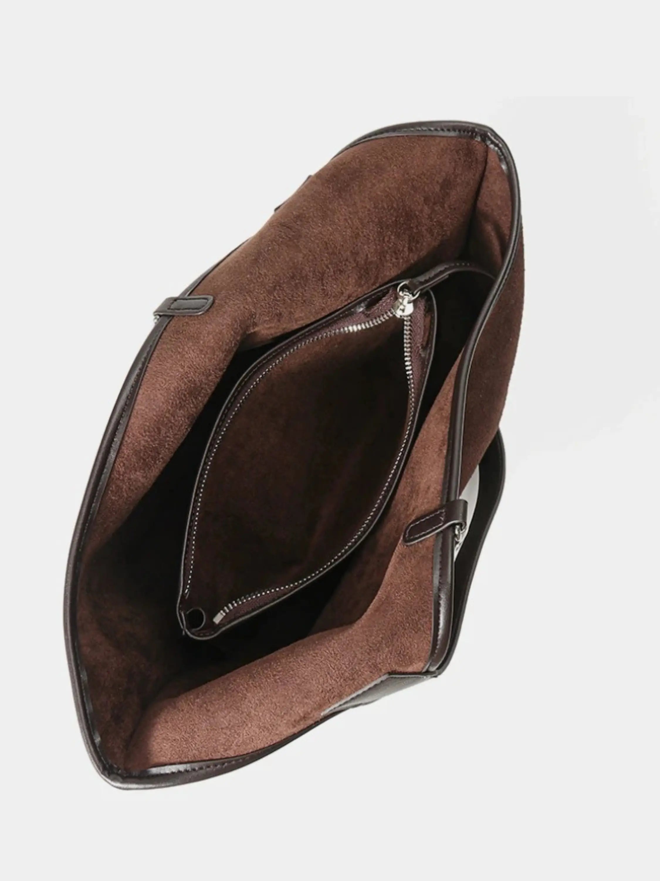 Suede Bucket Schoulder bag with Leather Strap