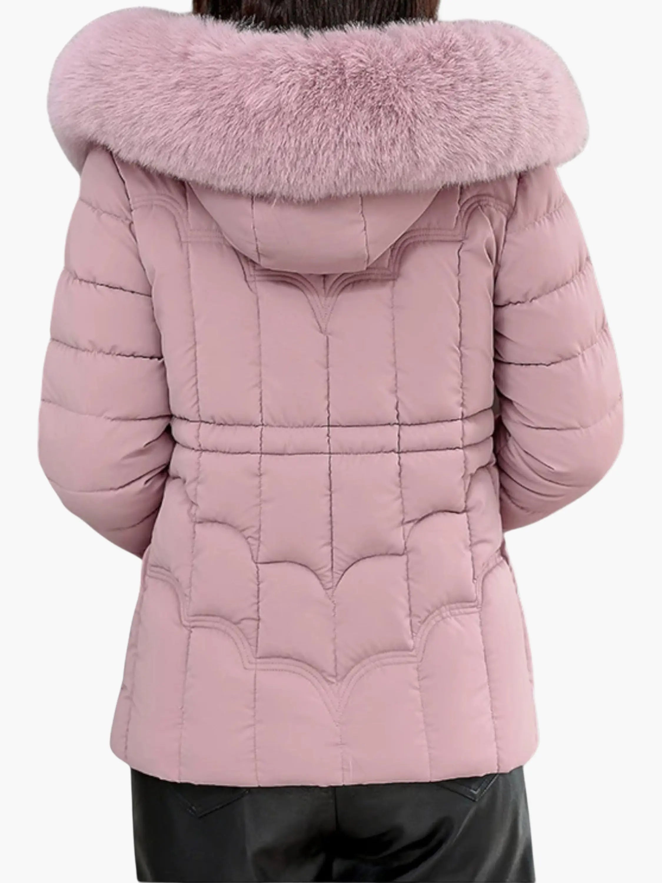 Longline Puffer Coat with Fur-Lined Hood