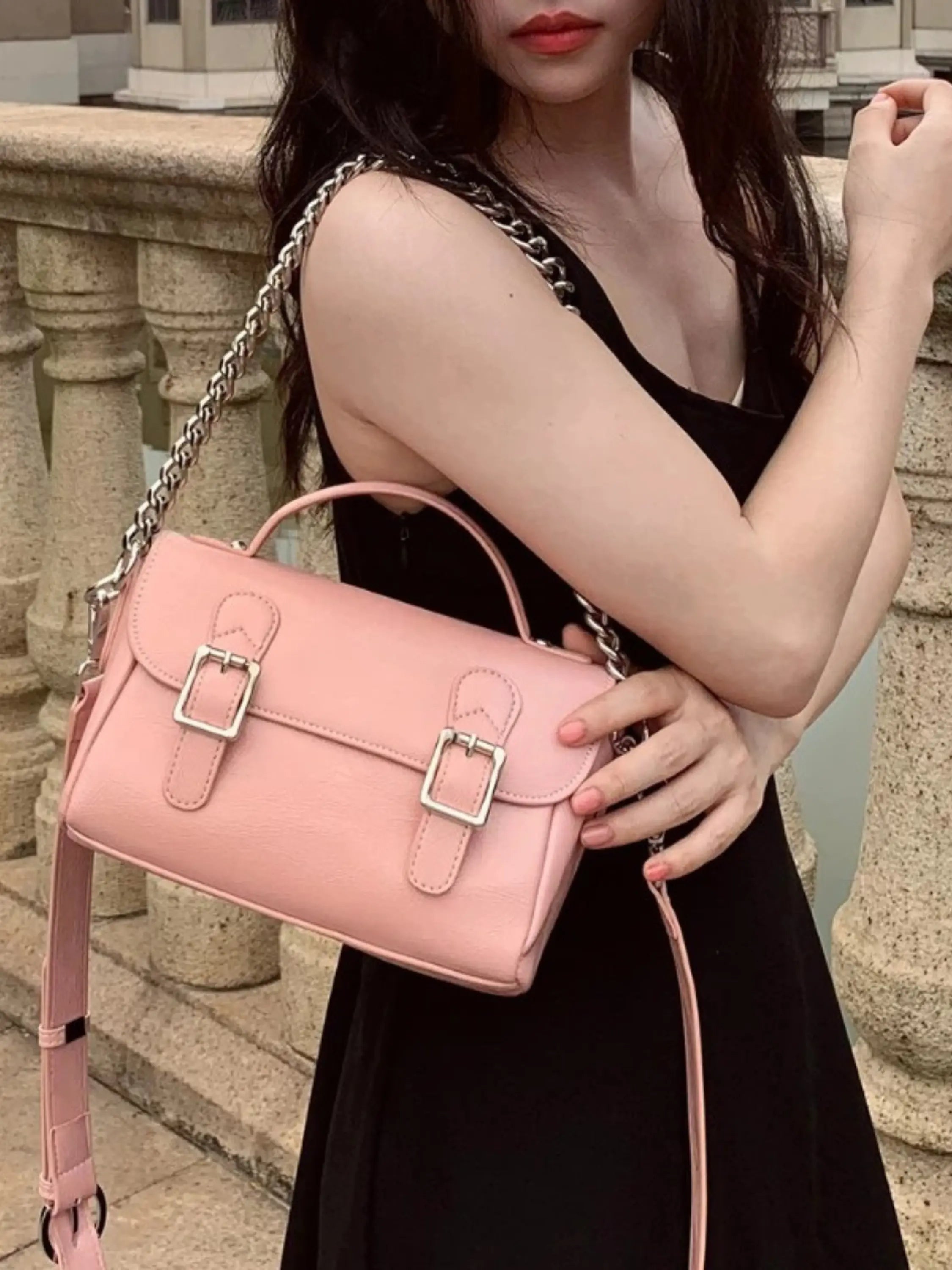 Chic Buckle-Detail Crossbody Bag