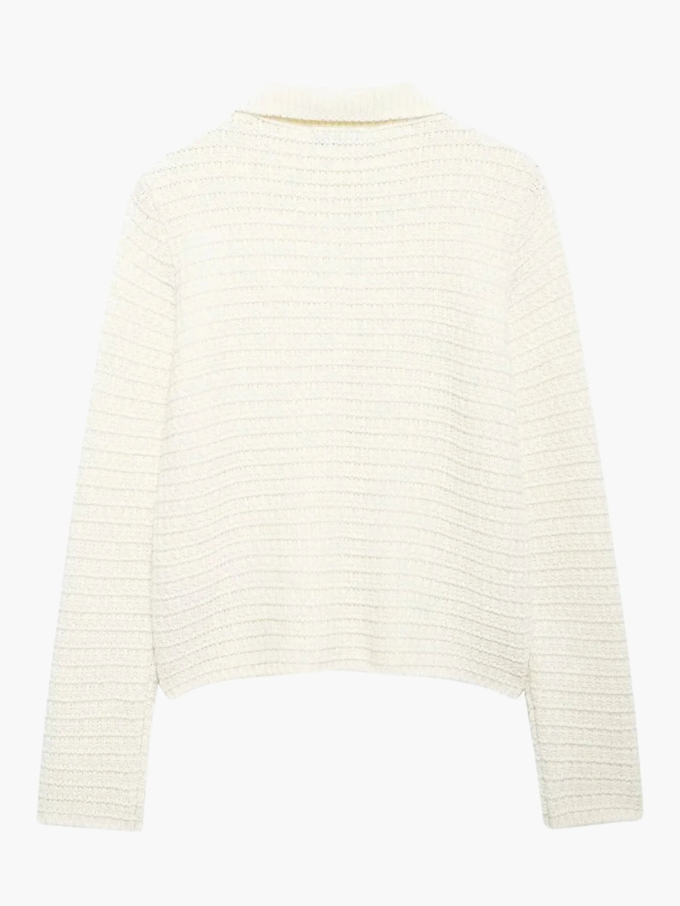 Textured Button-Up Knit Cardigan with Collar