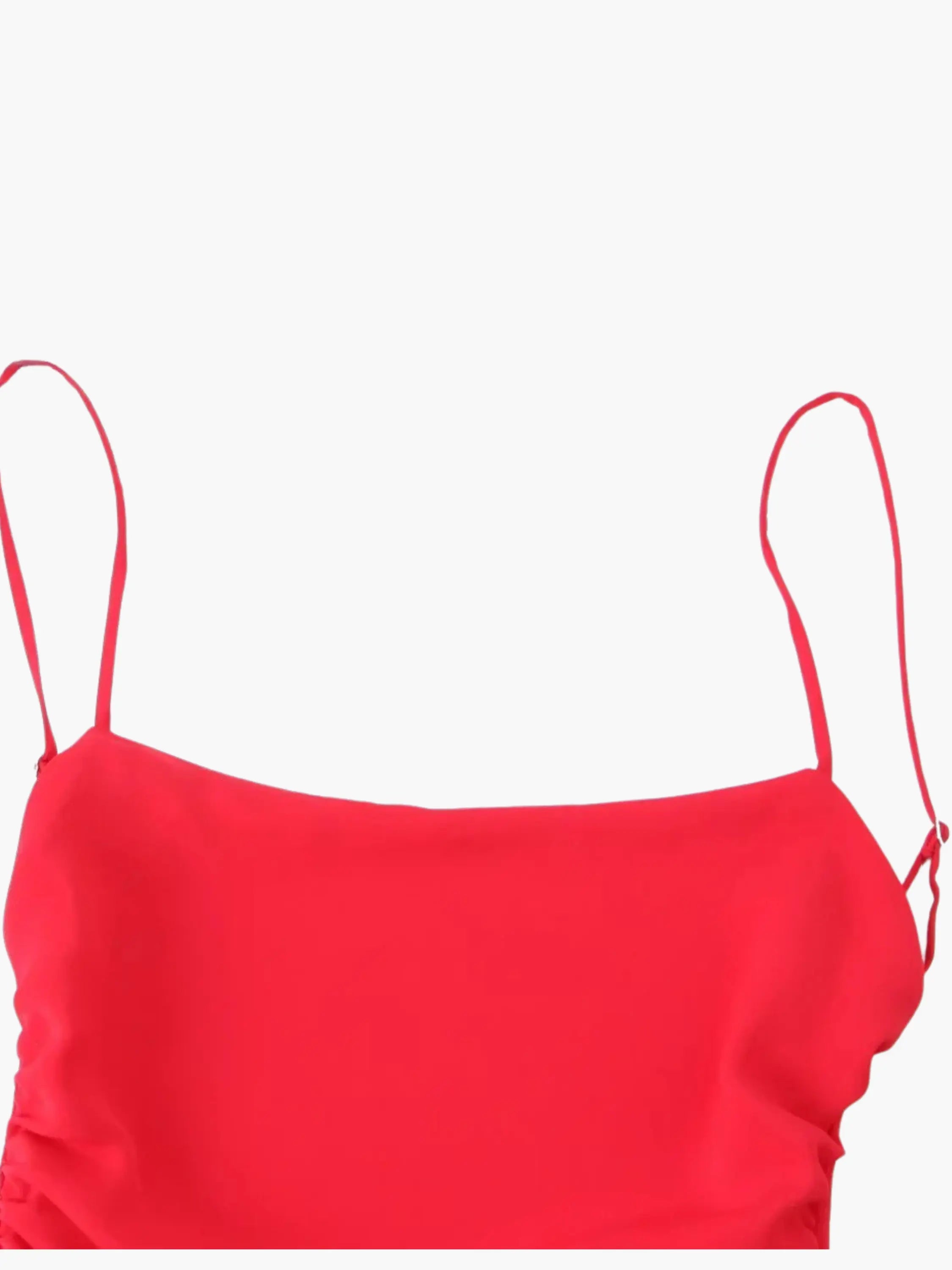 Sleek Red Maxi Dress with Spaghetti Straps