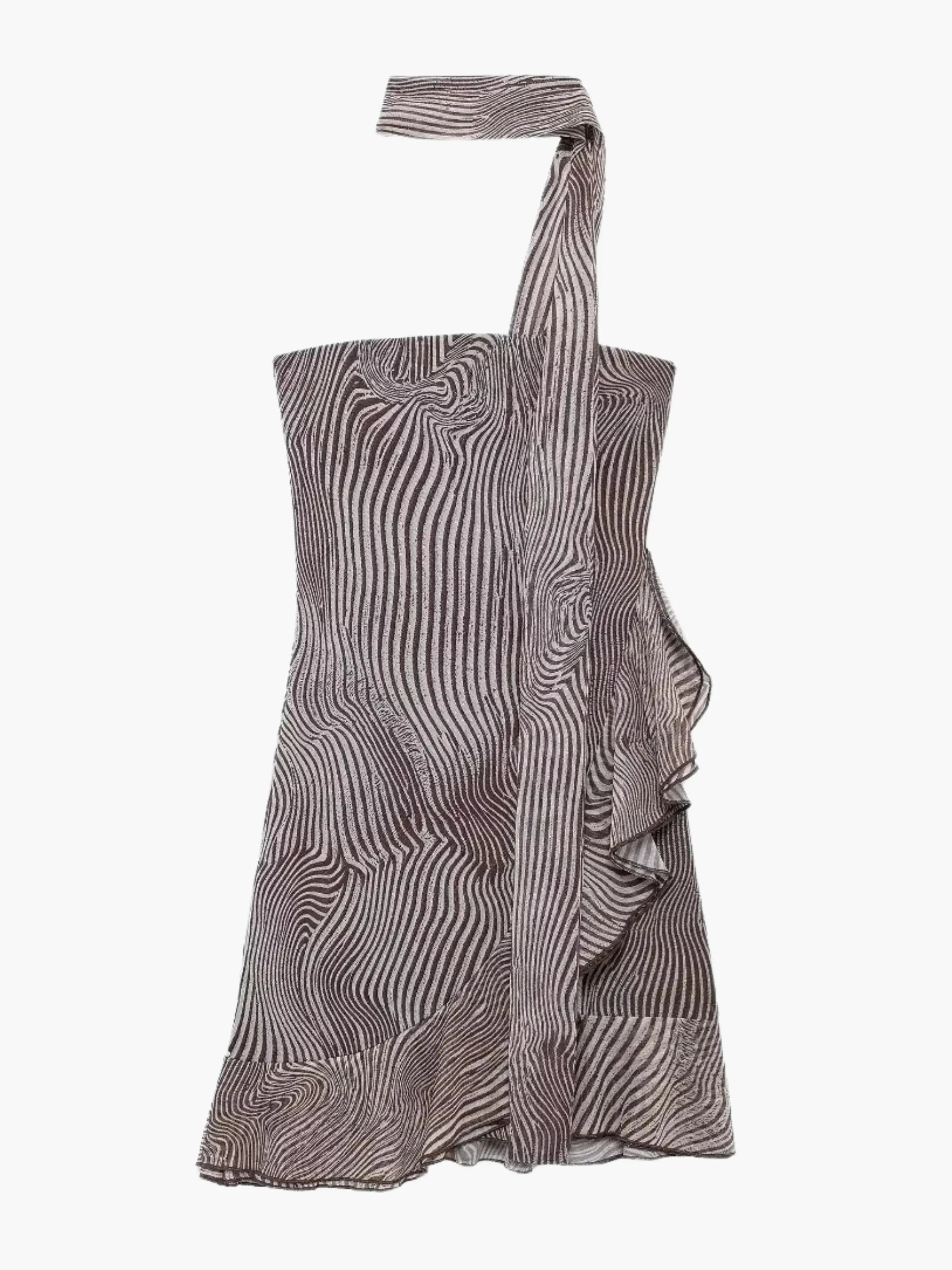 One-Shoulder Ruffle Mini Dress