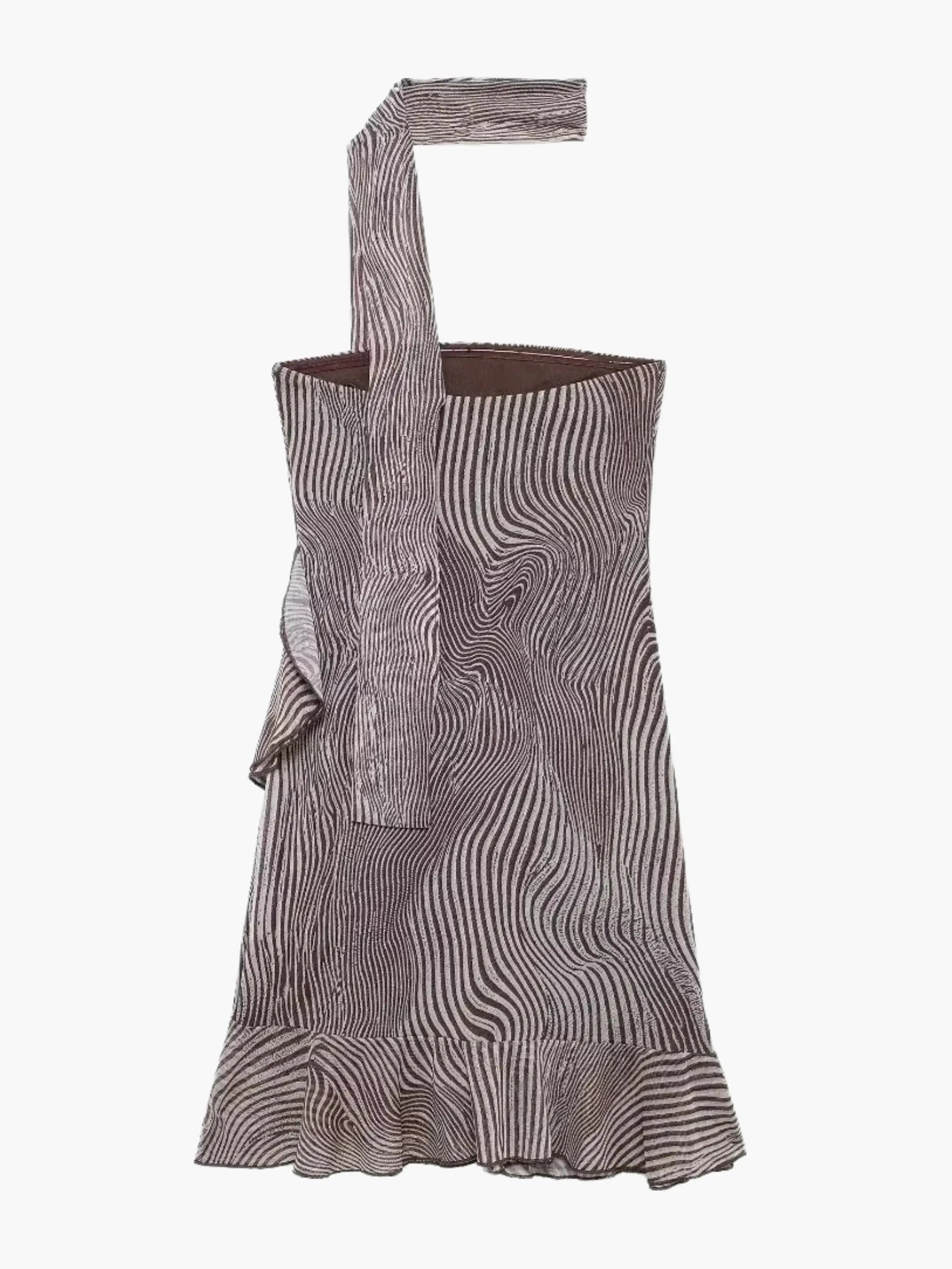 One-Shoulder Ruffle Mini Dress