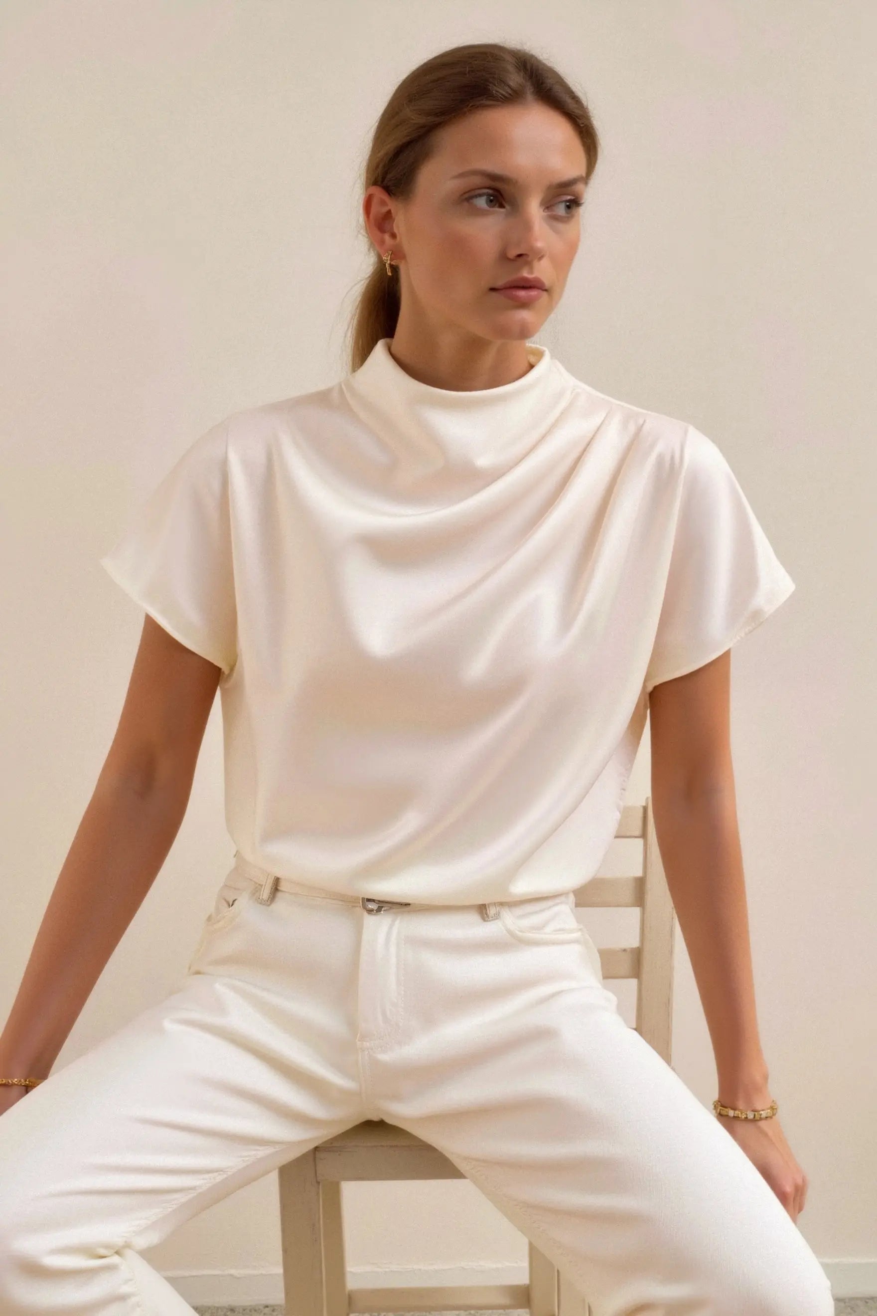 Satin Relaxed-Fit T-Shirt