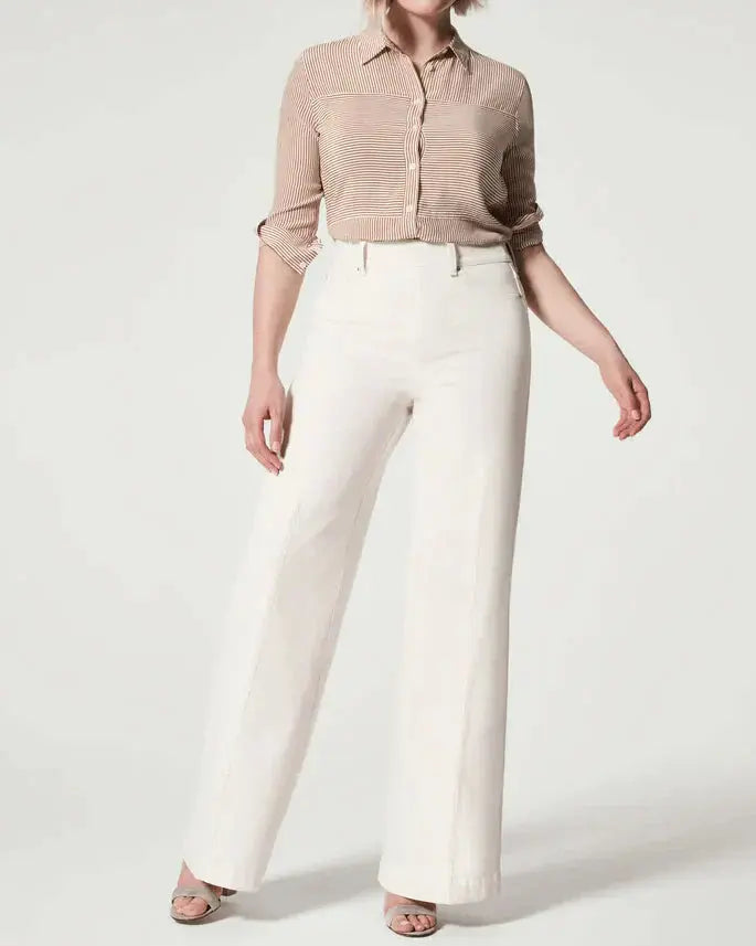 Elegant High-Waist Wide-Leg Denim Jeans