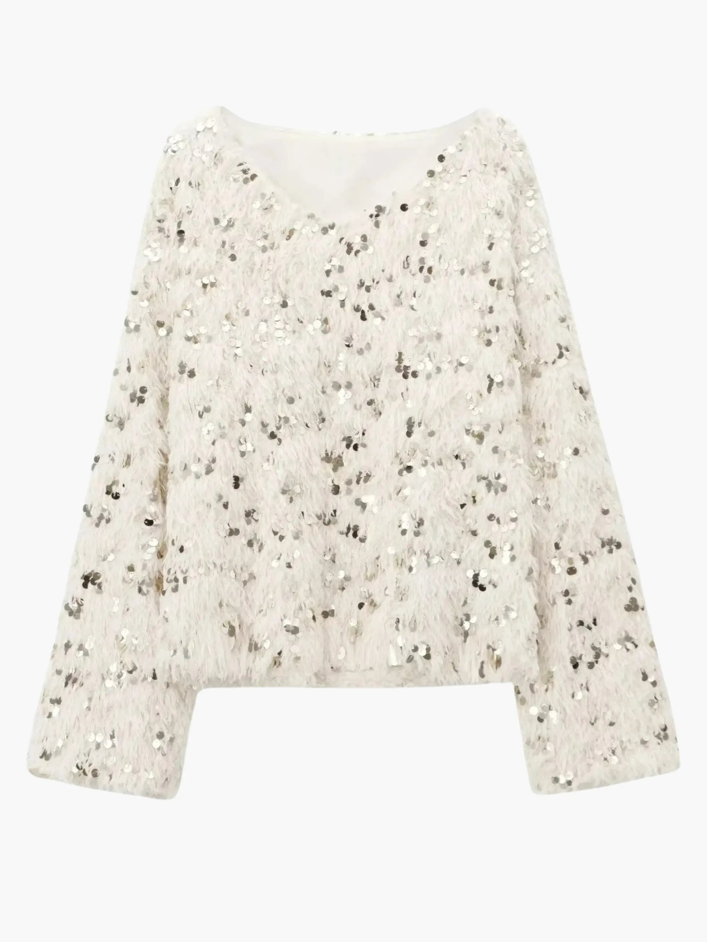 Sequin Embellished Long Sleeve Top