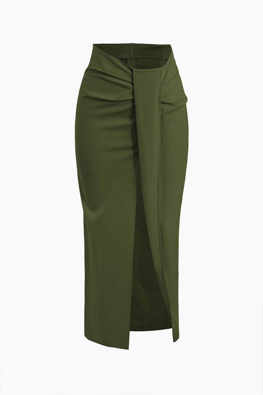 Fridoline | Elegant Midi Skirt with Wrap Design, Draping and High Slit
