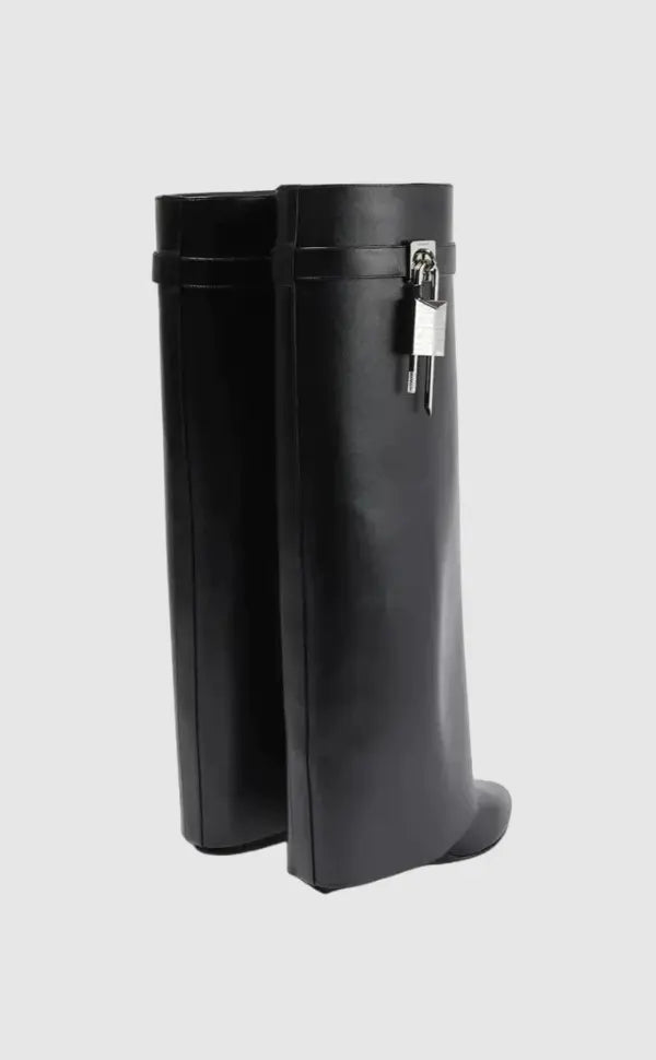 Trendy Rain Boots with Lock Detail - Bold and Fashionable