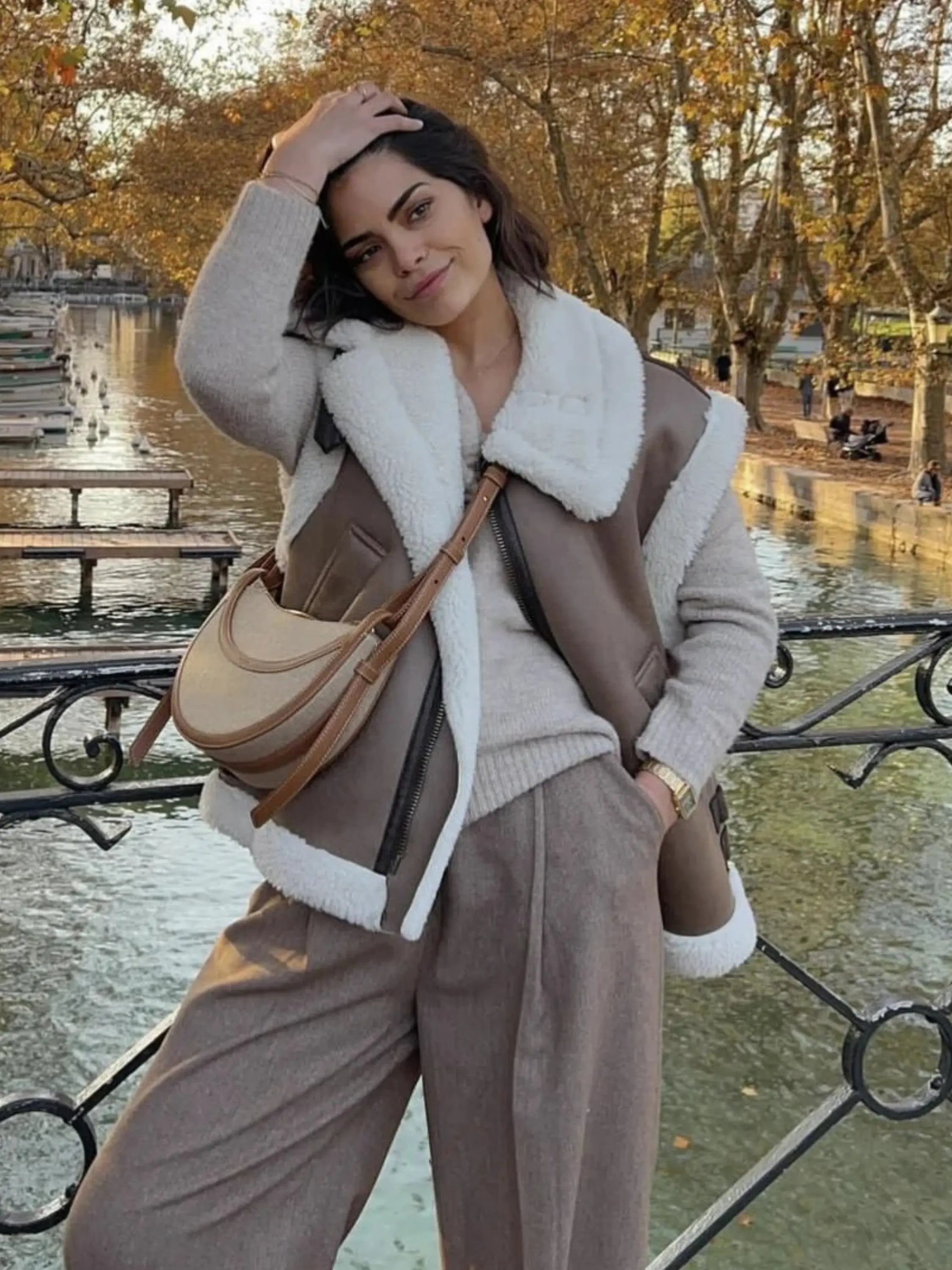 Faux Shearling Lined Vest