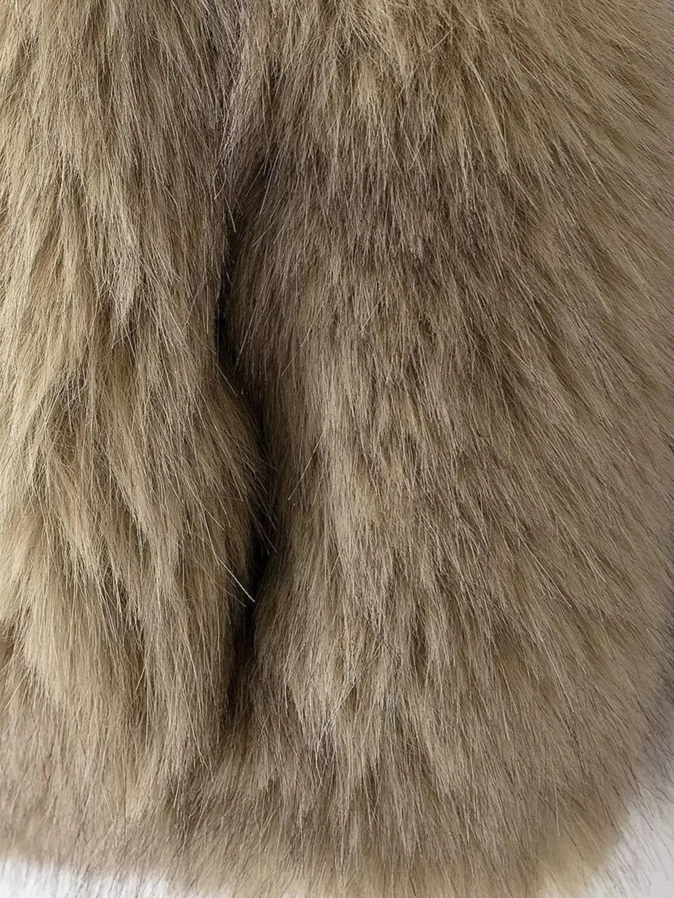 Plush Faux Fur Vest with Collar