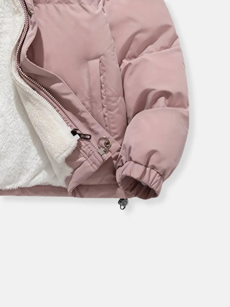 Women’s Hooded Puffer Jacket – Warm Winter Coat with Zip & Pockets