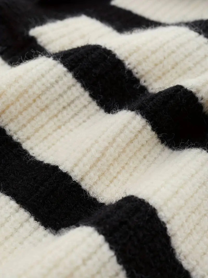 Striped Collared Knit Vest