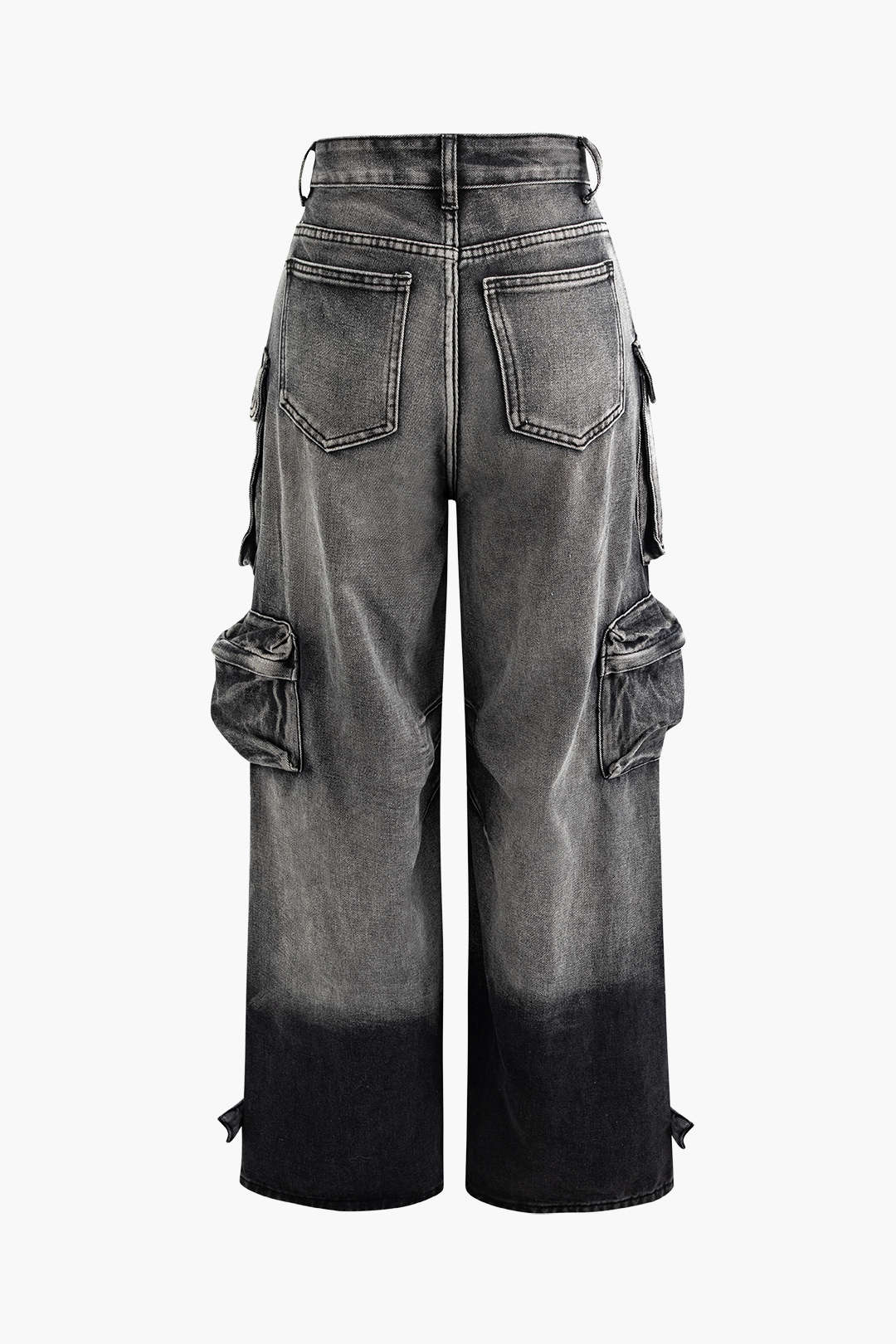 Oversized Cargo Jeans with Multi-Pocket Design