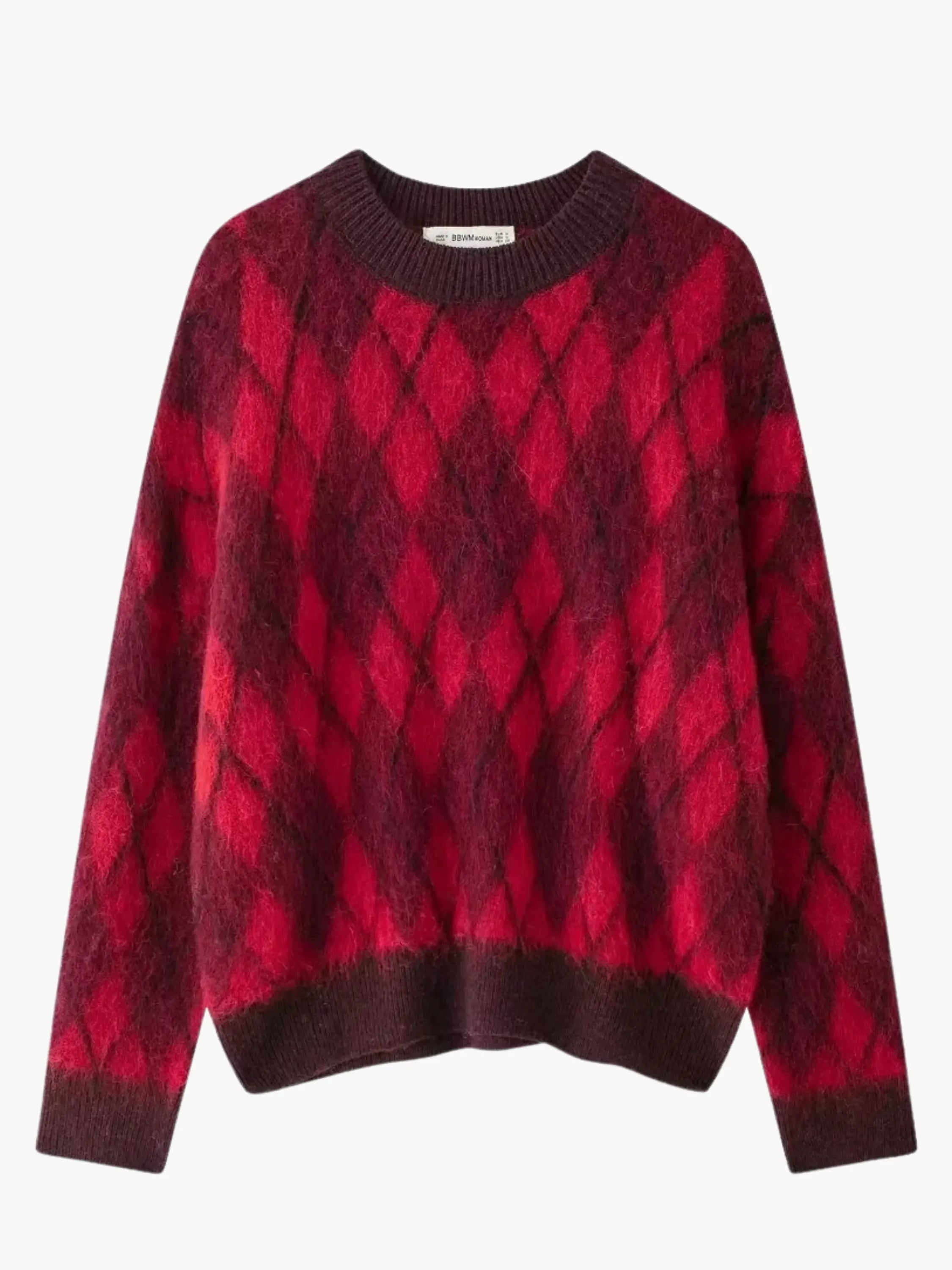 Argyle Pattern Knit Sweater