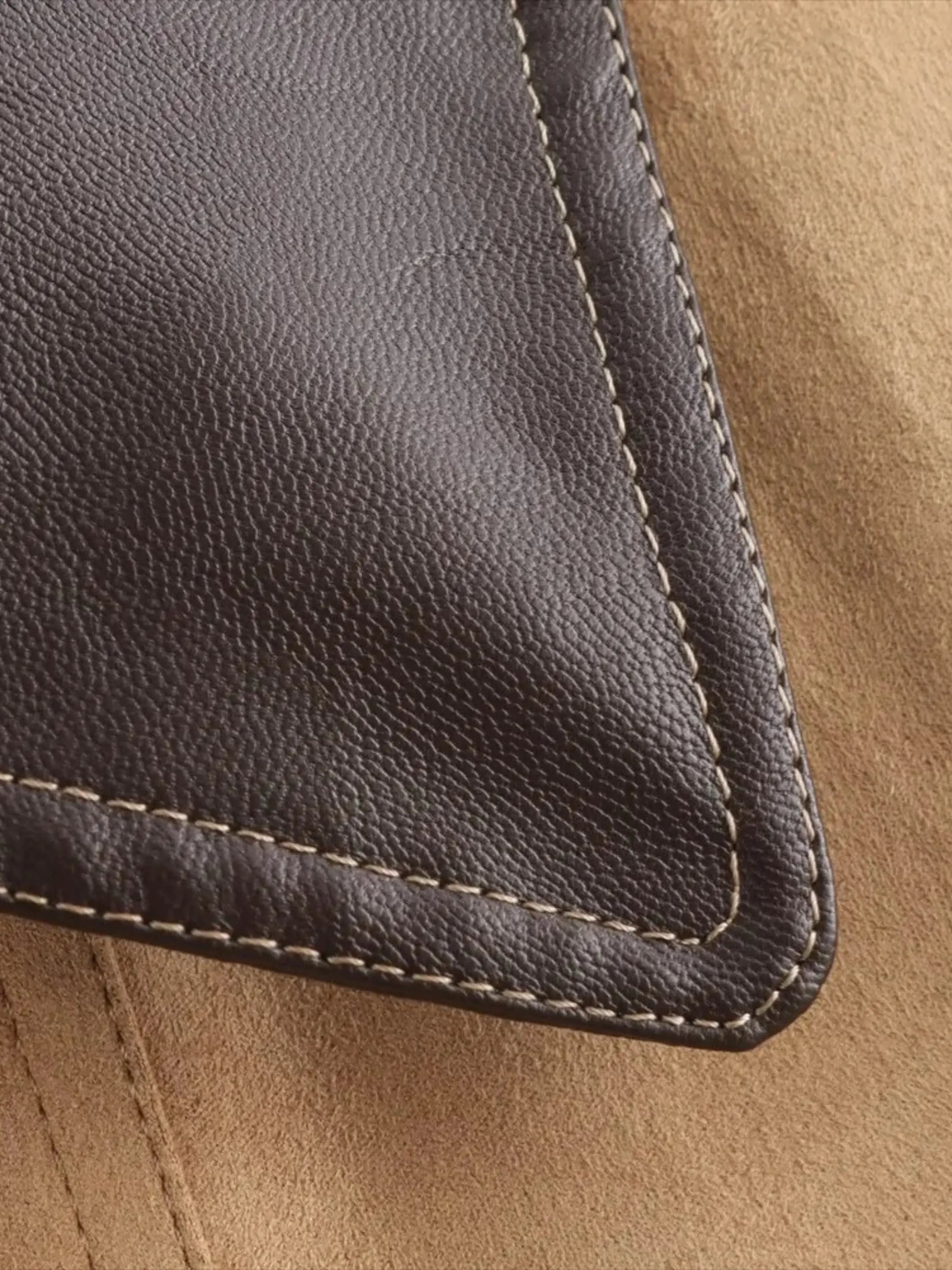 Women's Casual Long Coat with Contrast Collar and Utility Pockets