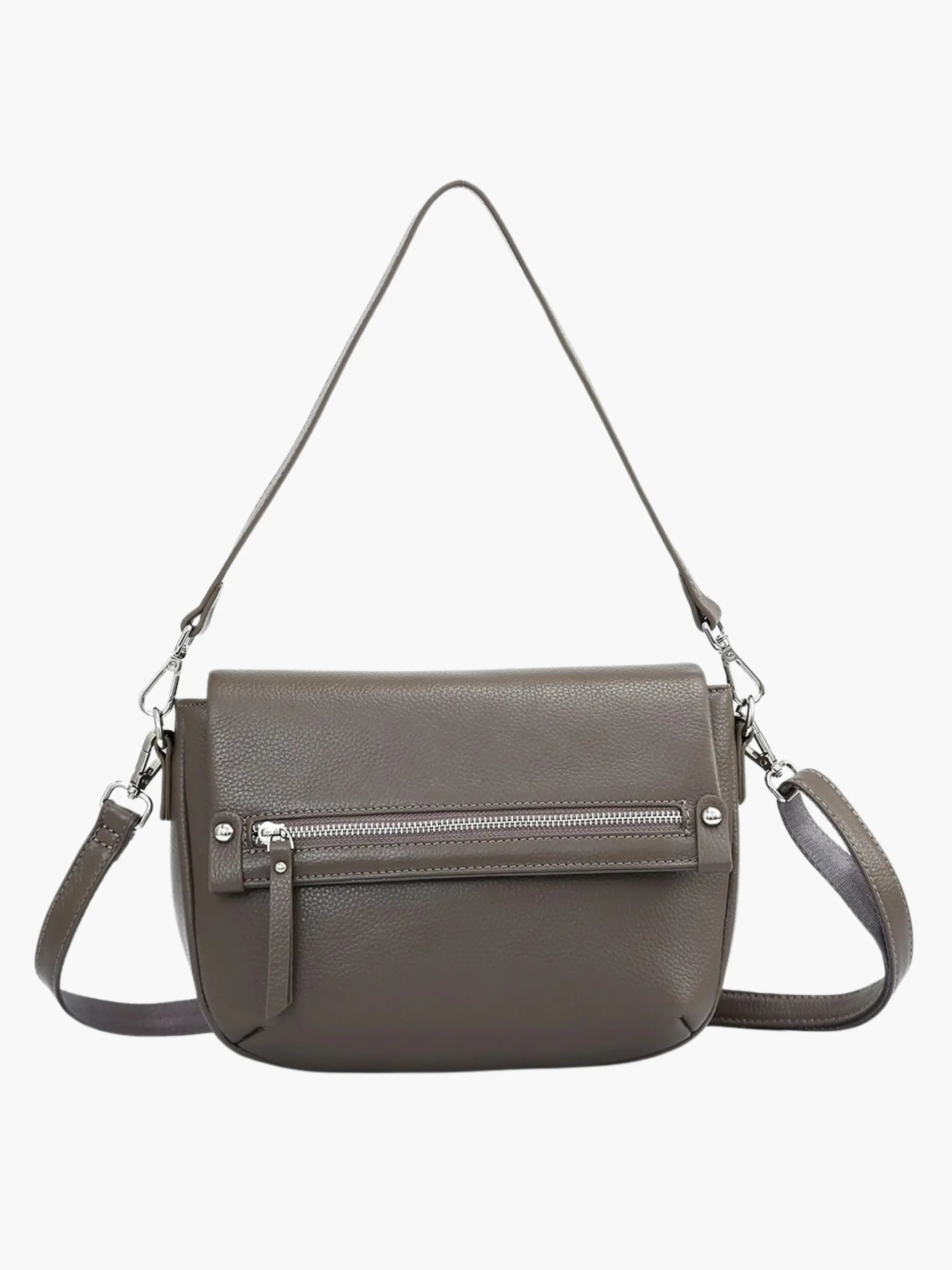 Black Crossbody Bag with Zipper Detail