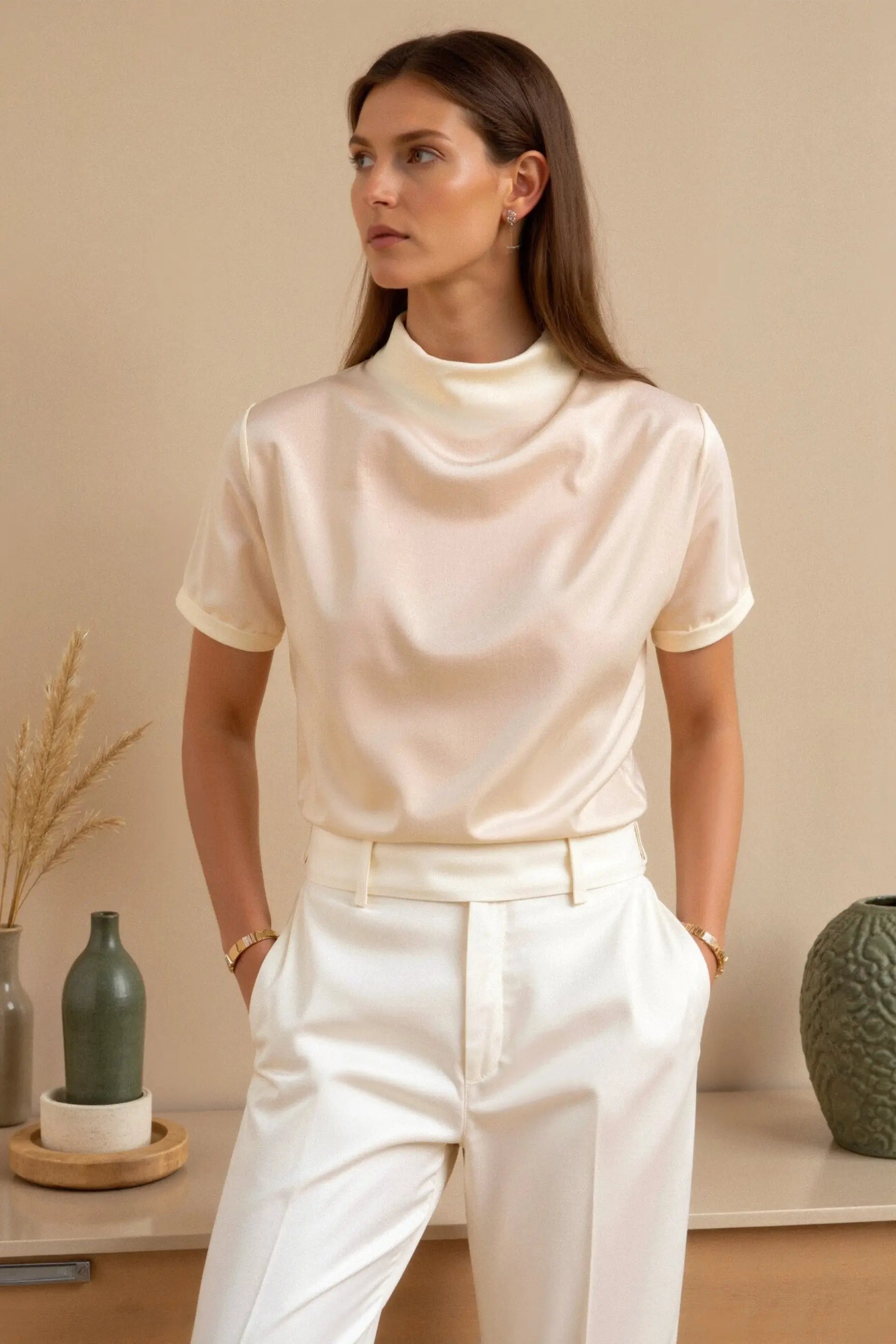 Satin Relaxed-Fit T-Shirt