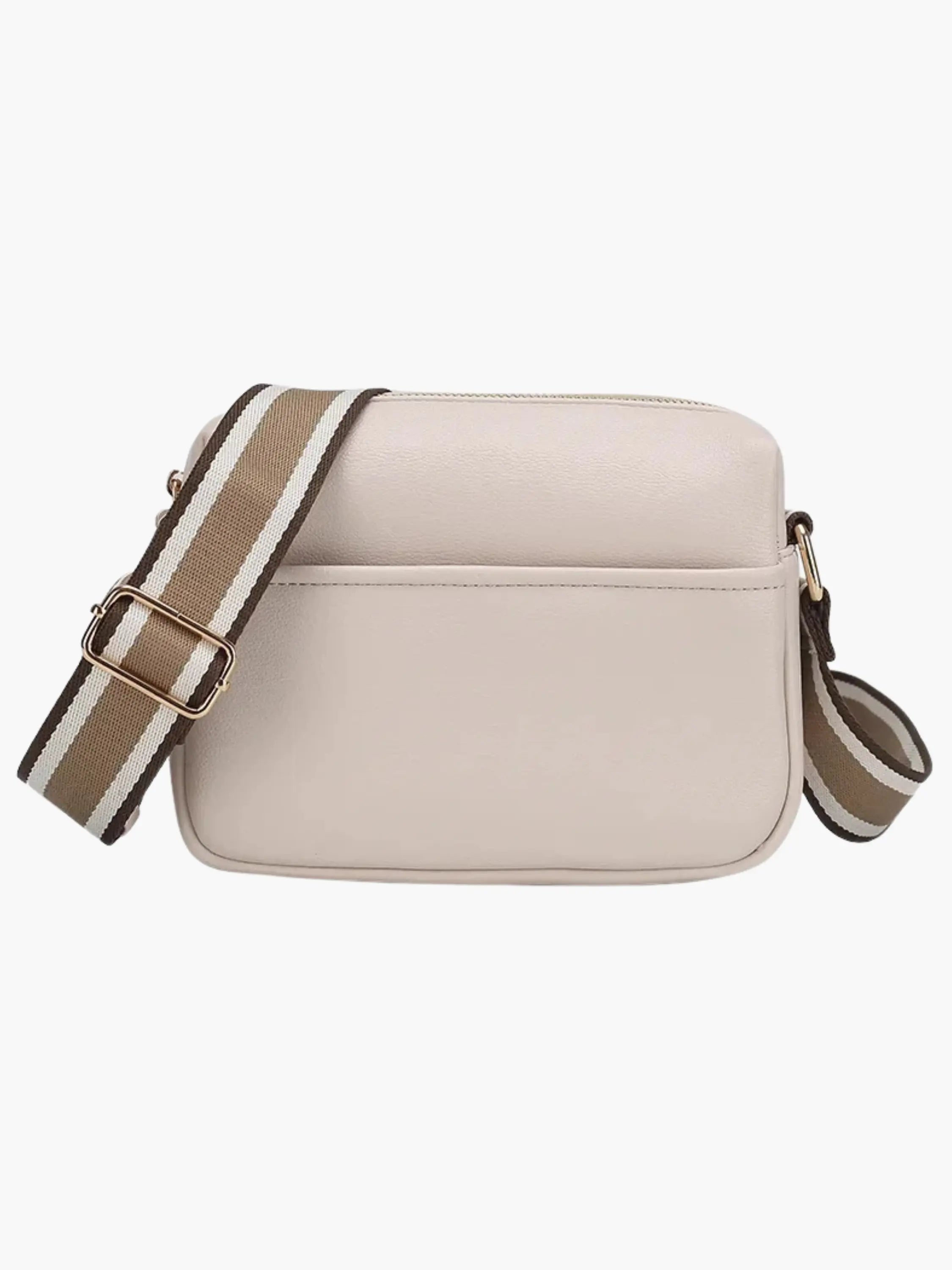 Casual Crossbody Bag with Striped Strap