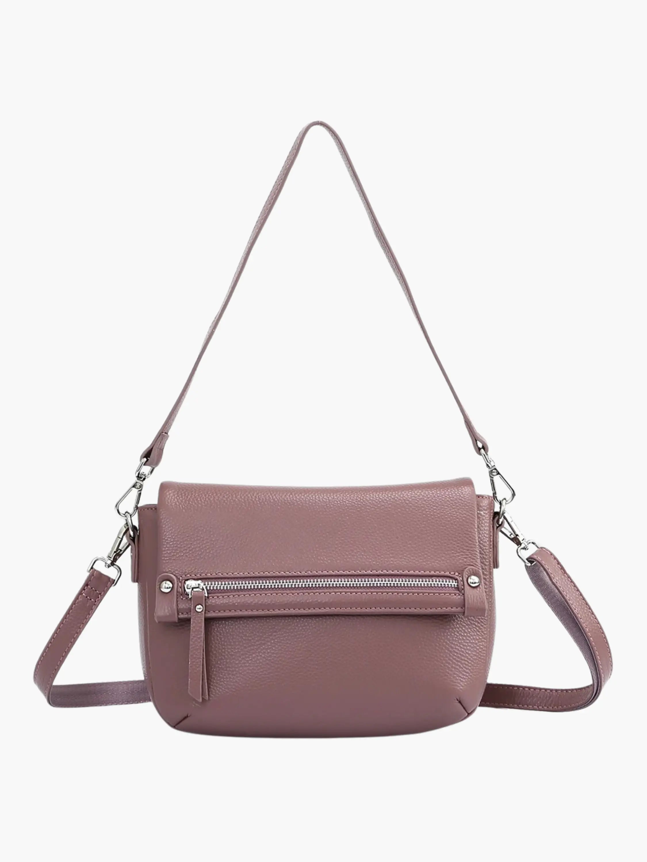 Black Crossbody Bag with Zipper Detail