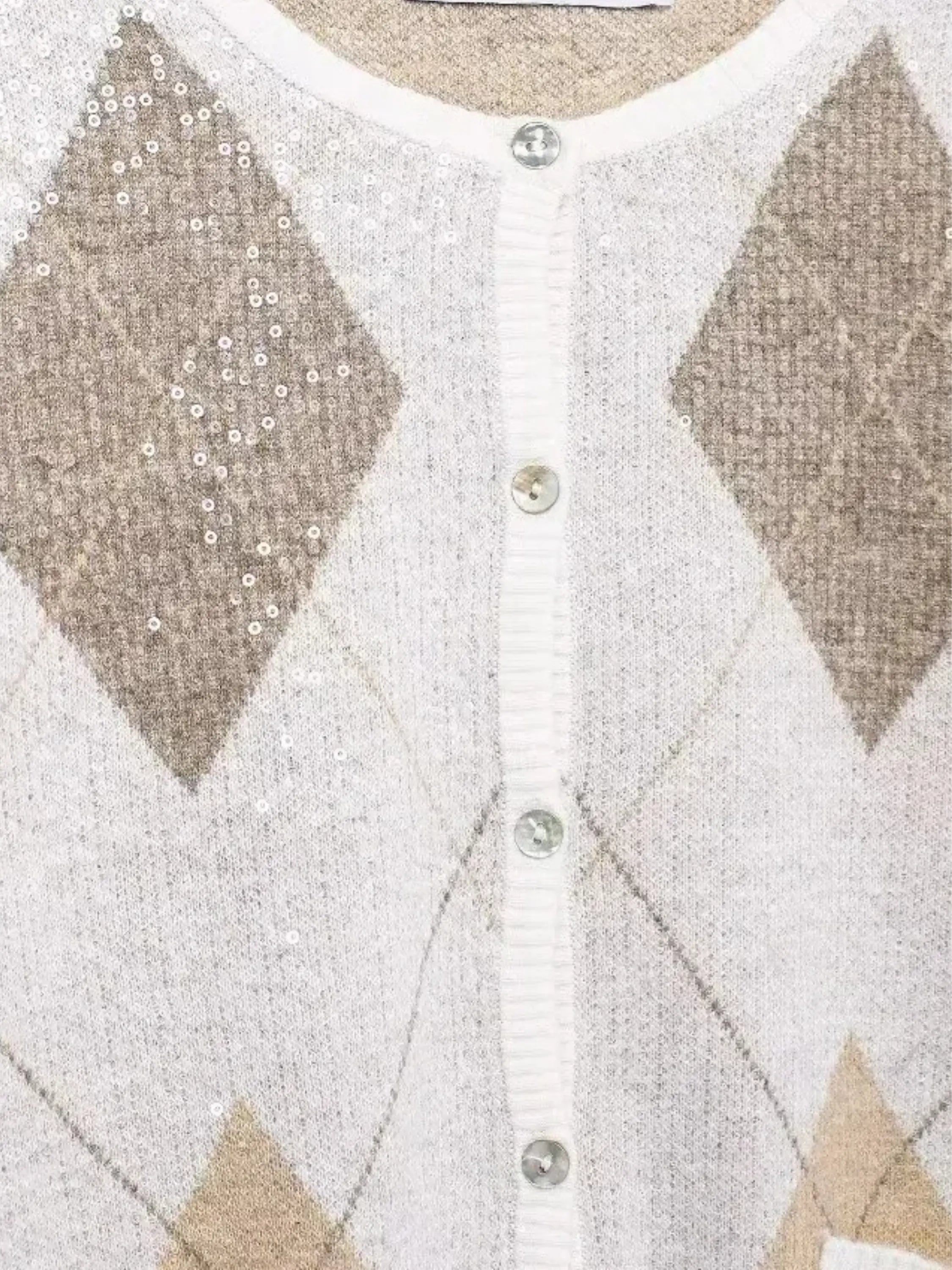 Argyle Pattern Knitted Cardigan