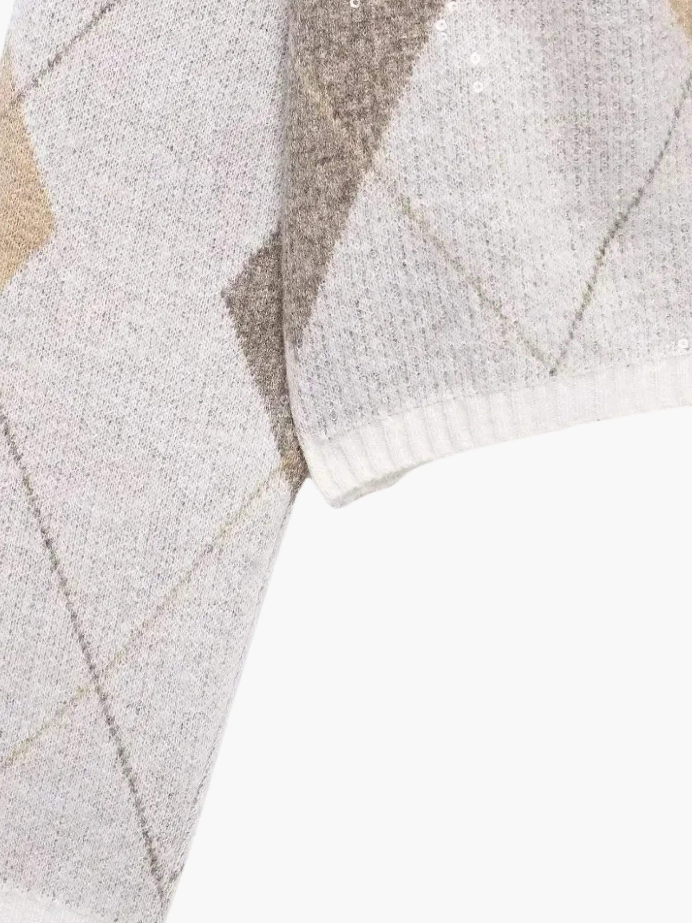 Argyle Pattern Knitted Cardigan