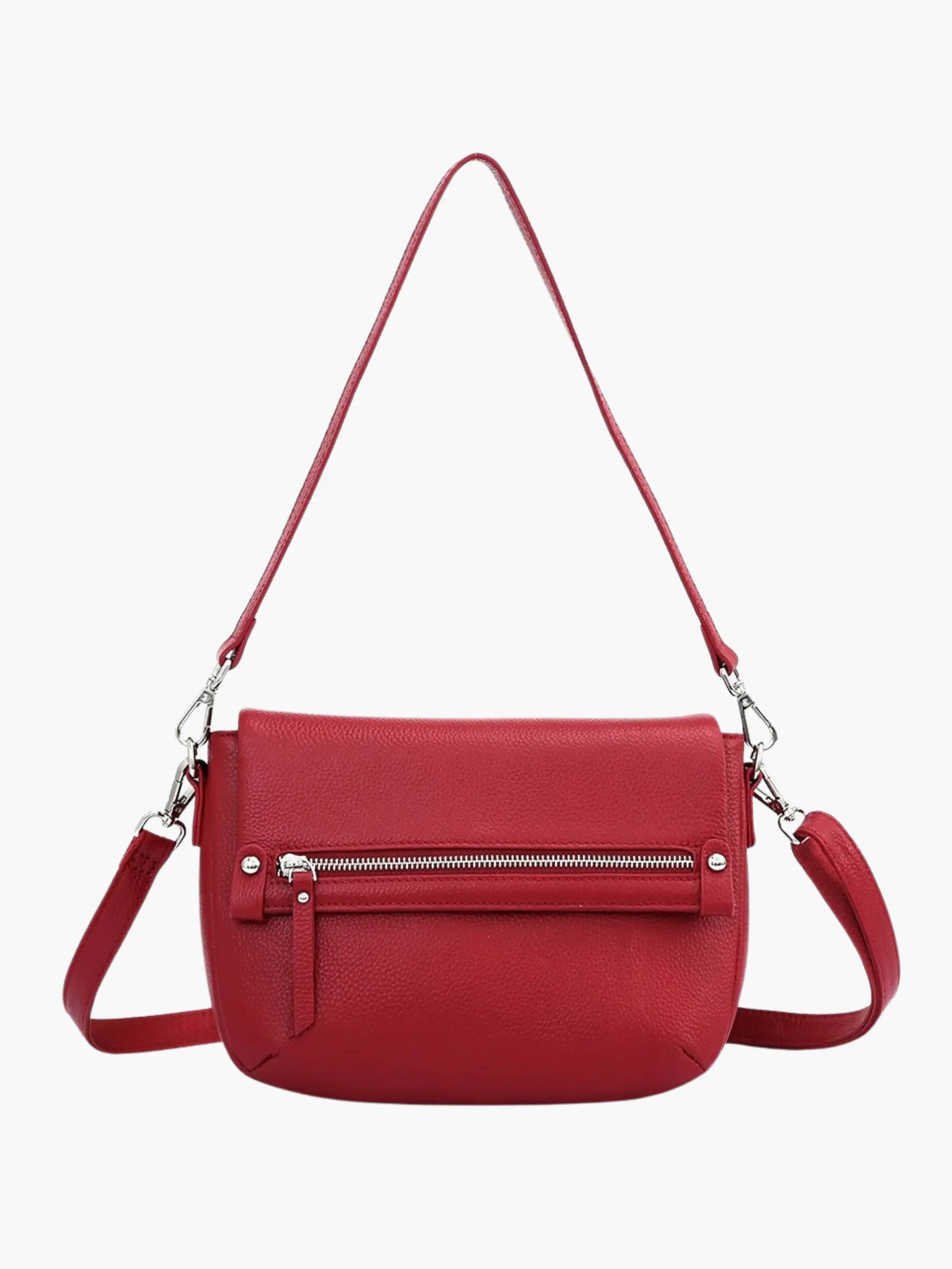 Black Crossbody Bag with Zipper Detail