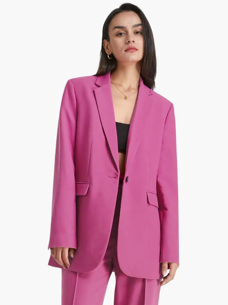 Oversized Pink Blazer - Bold and Vibrant Elegance