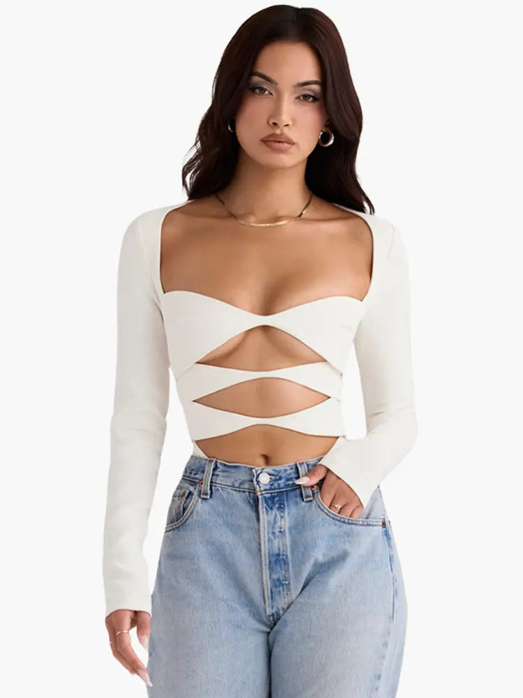 Bold Cut-Out Long Sleeve Top