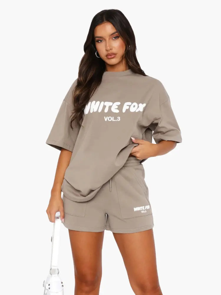 Oversized Graphic Tee and Shorts  matching Set