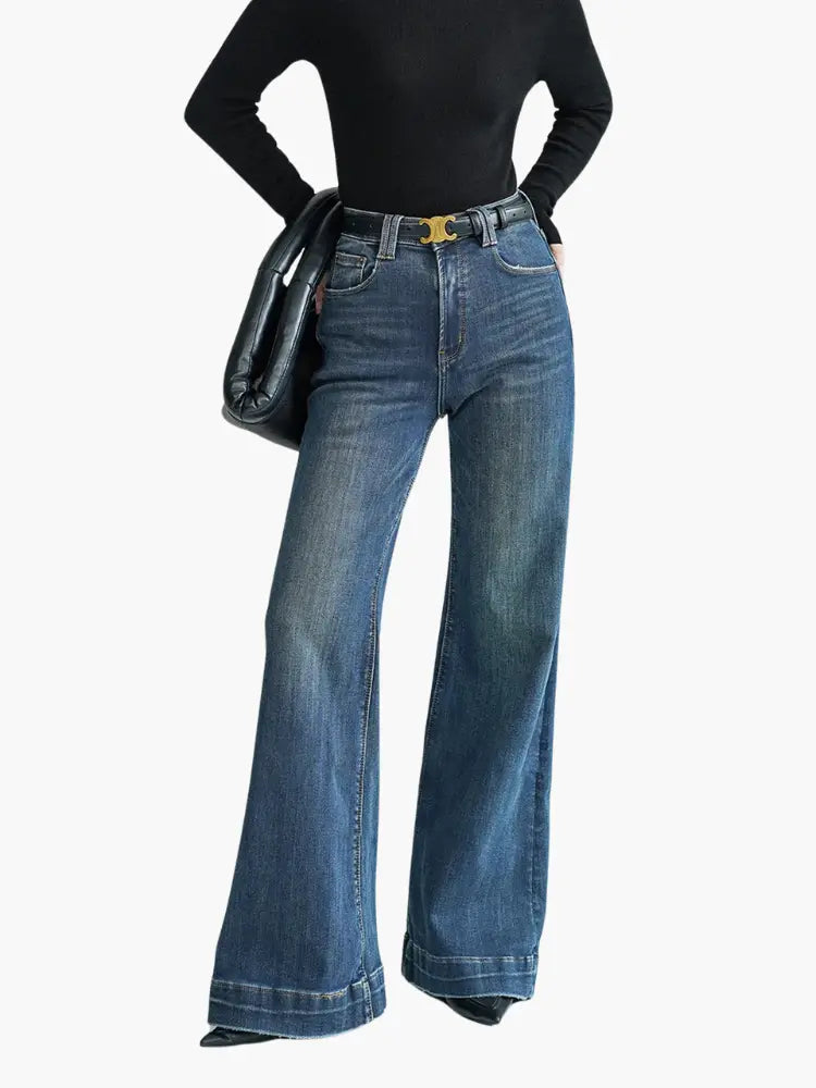 High-Waist Wide-Leg Denim Jeans