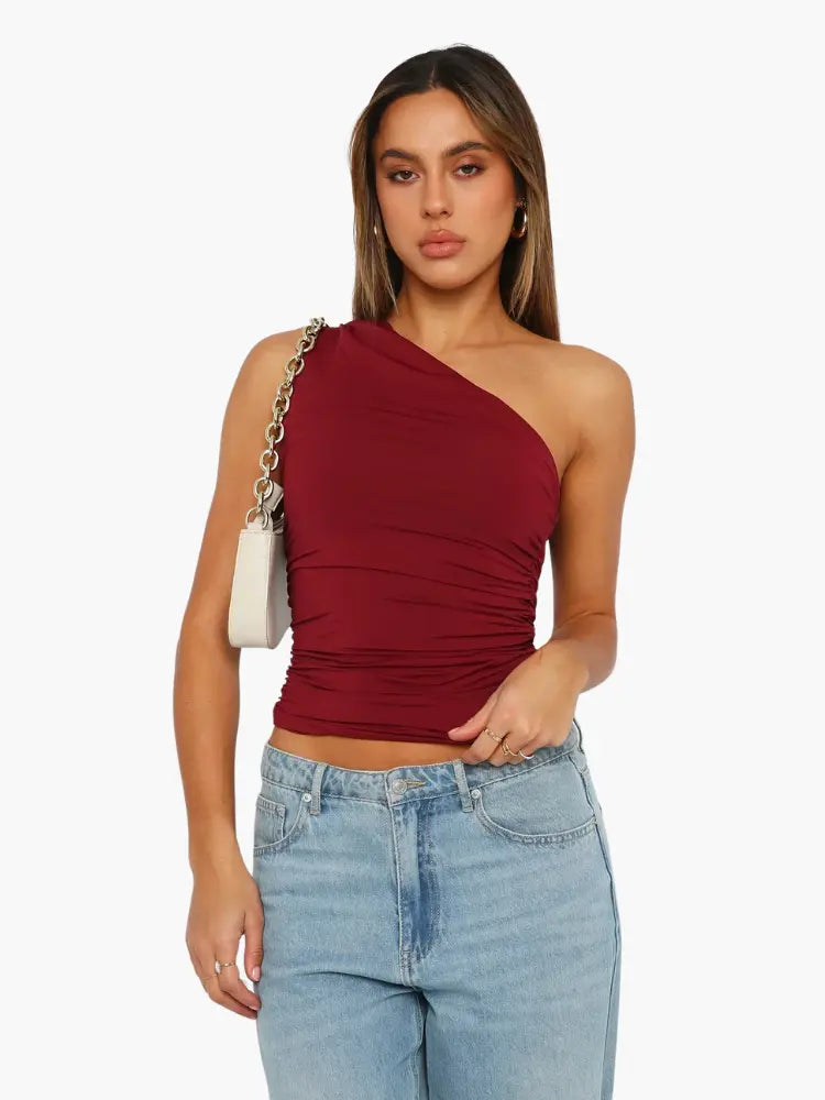 One-Shoulder Asymmetrical  Top