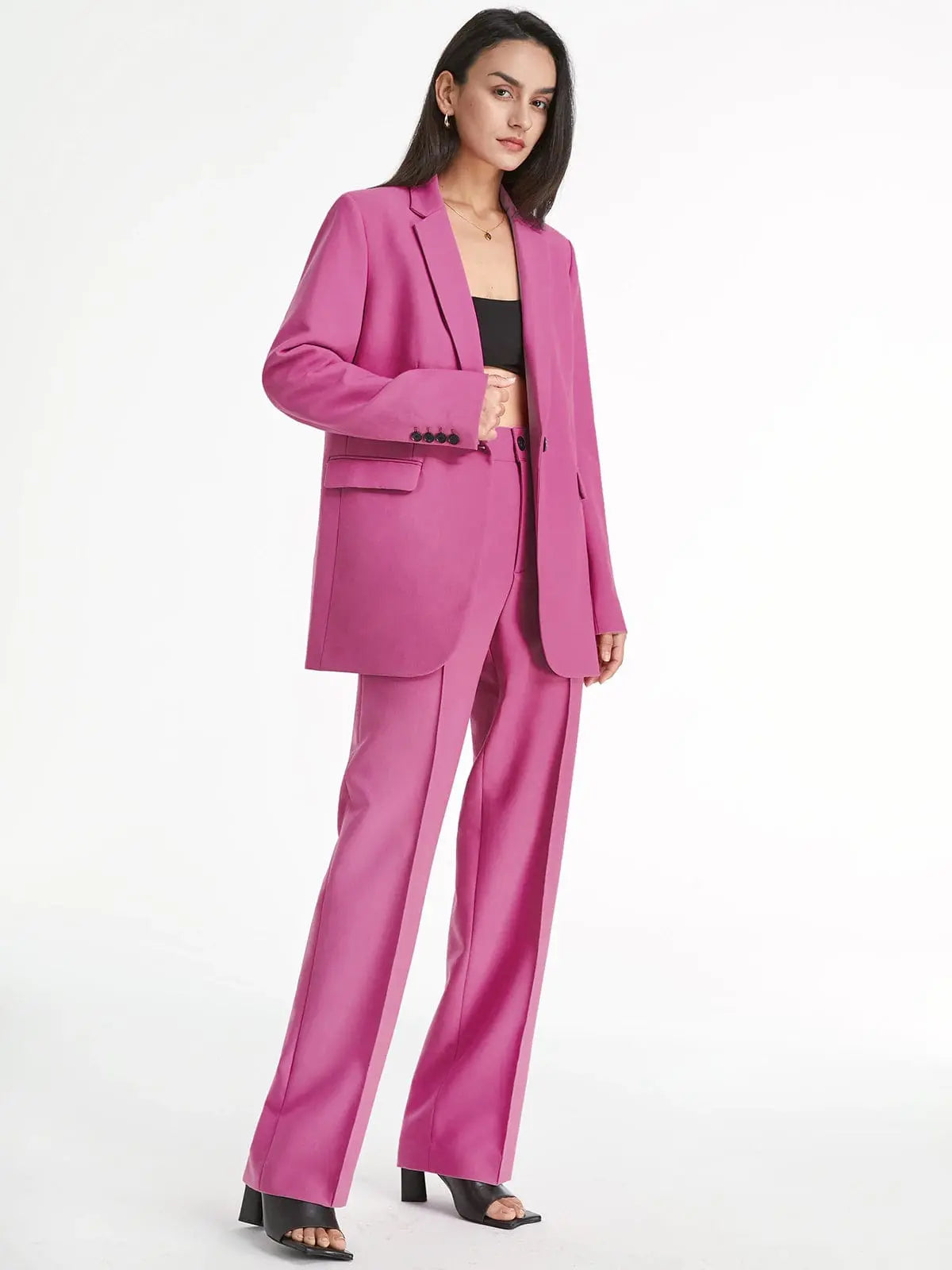 Oversized Pink Blazer - Bold and Vibrant Elegance