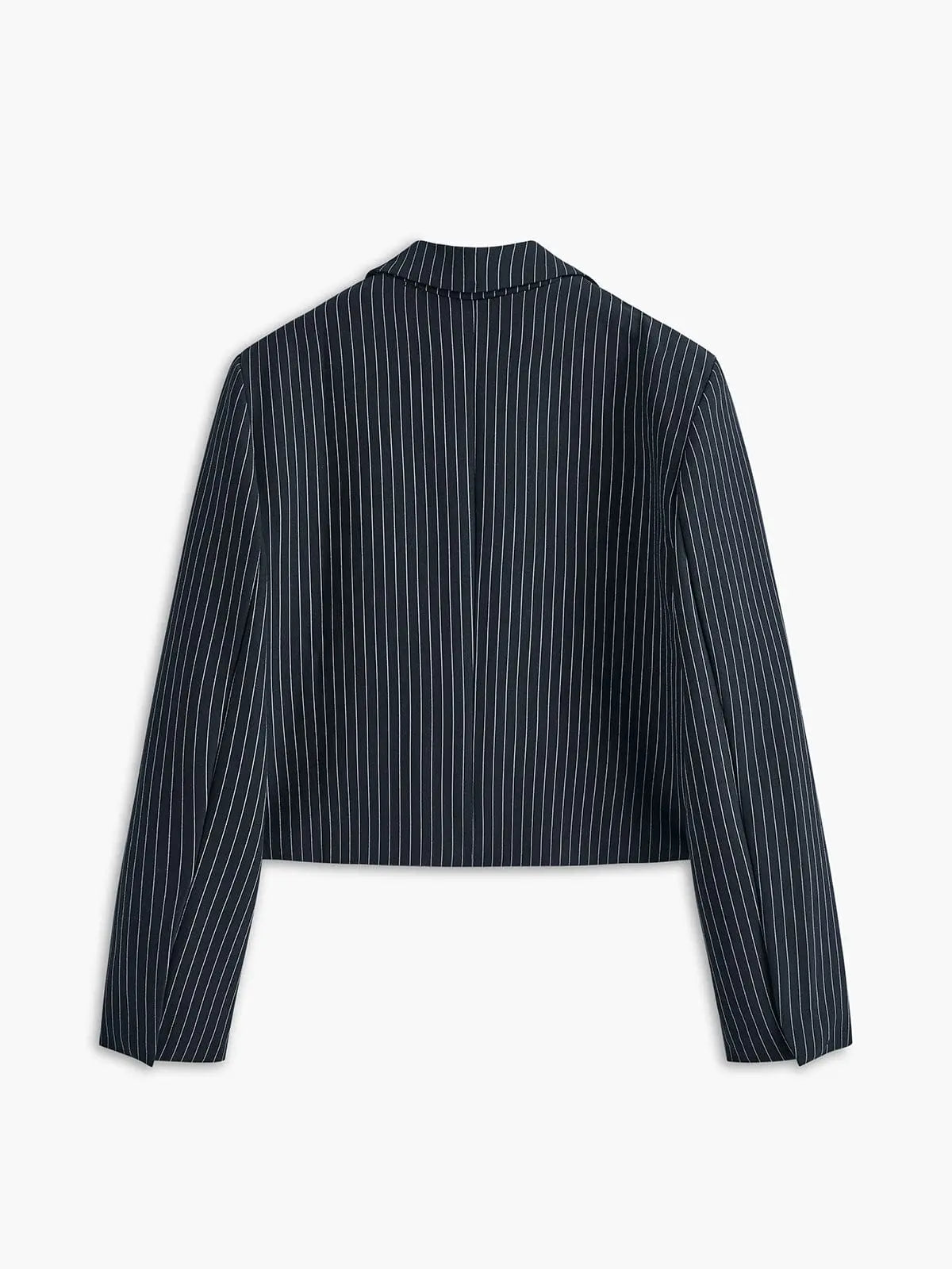 Cropped Pinstripe Blazer