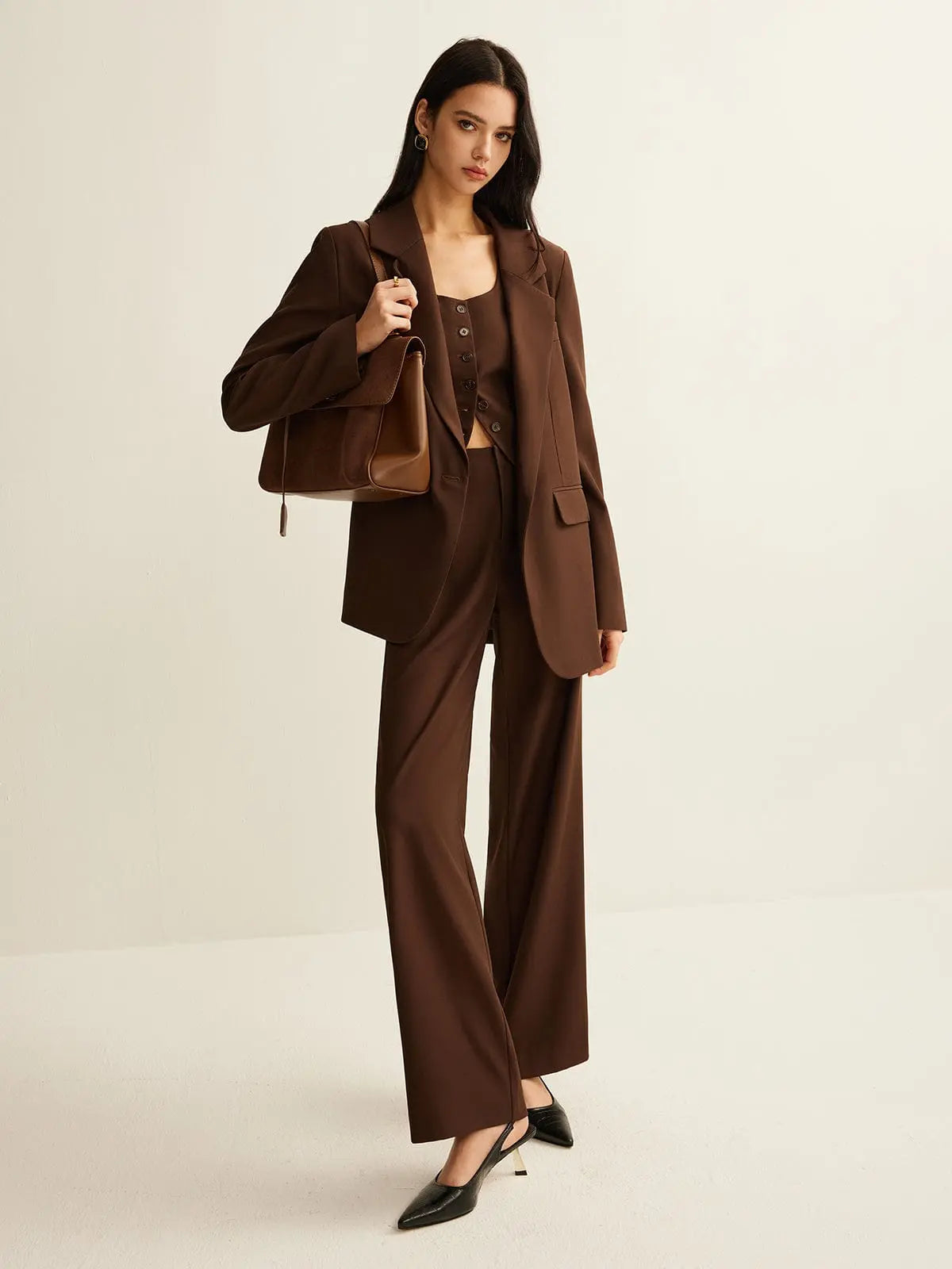 Oversized Blazer in Chocolate Brown