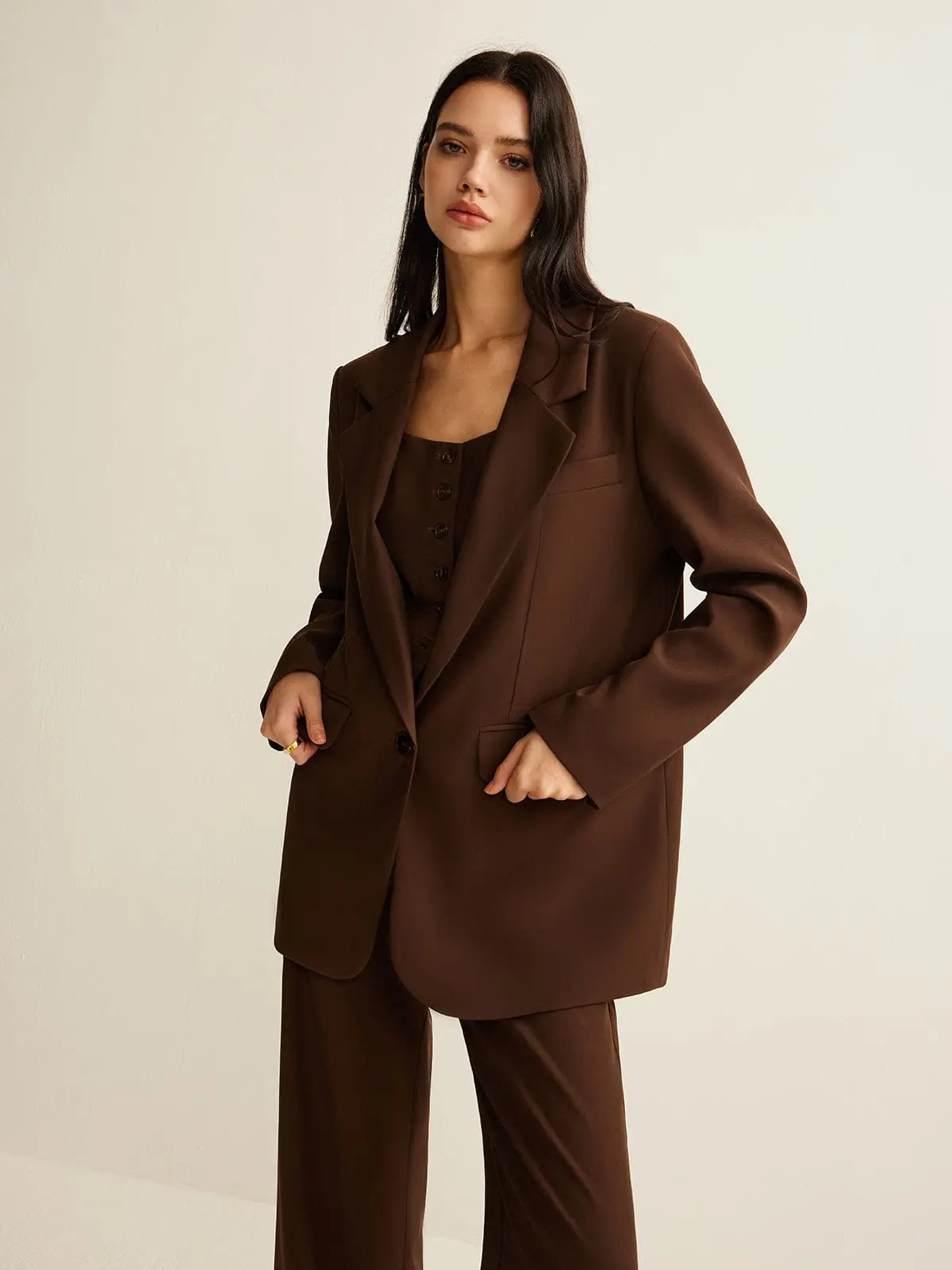 Oversized Blazer in Chocolate Brown