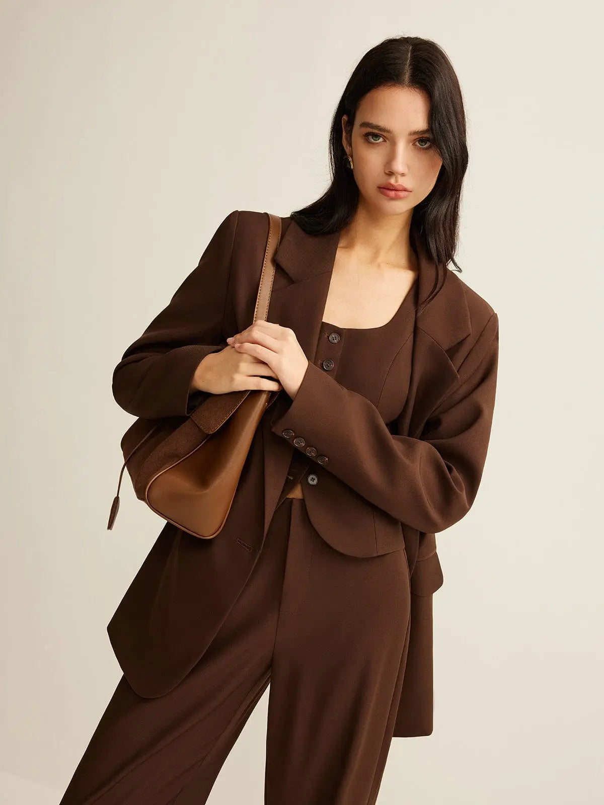 Oversized Blazer in Chocolate Brown