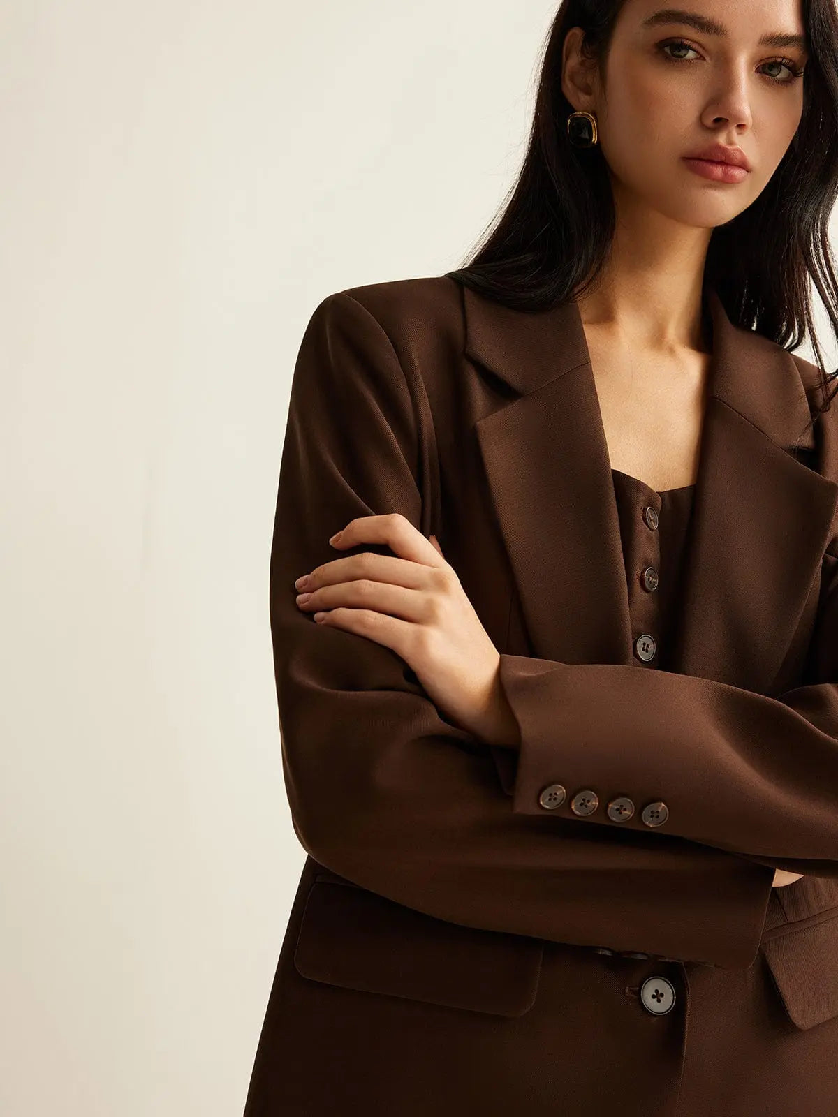 Oversized Blazer in Chocolate Brown