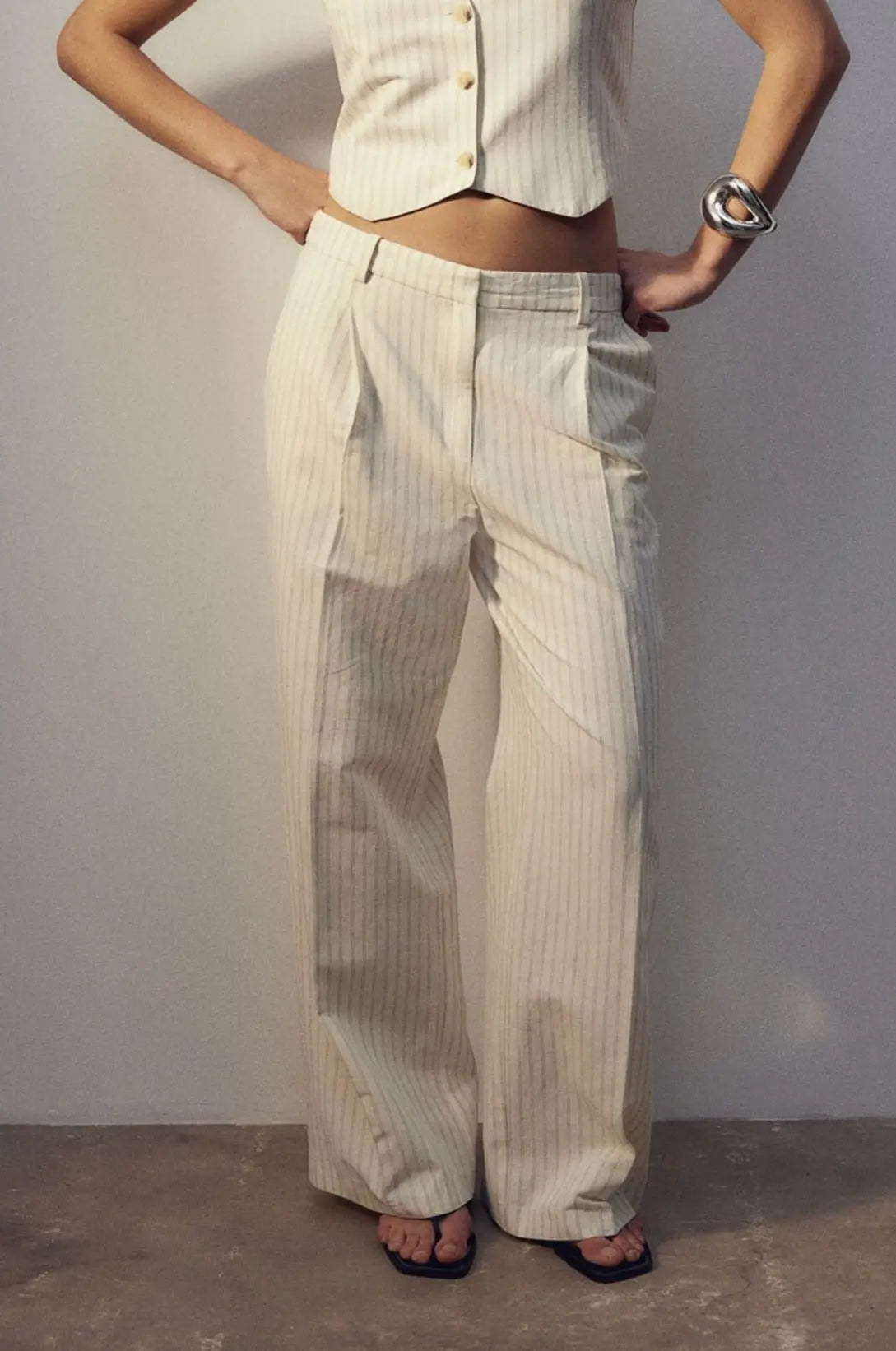 Wide-Leg Linen Trousers