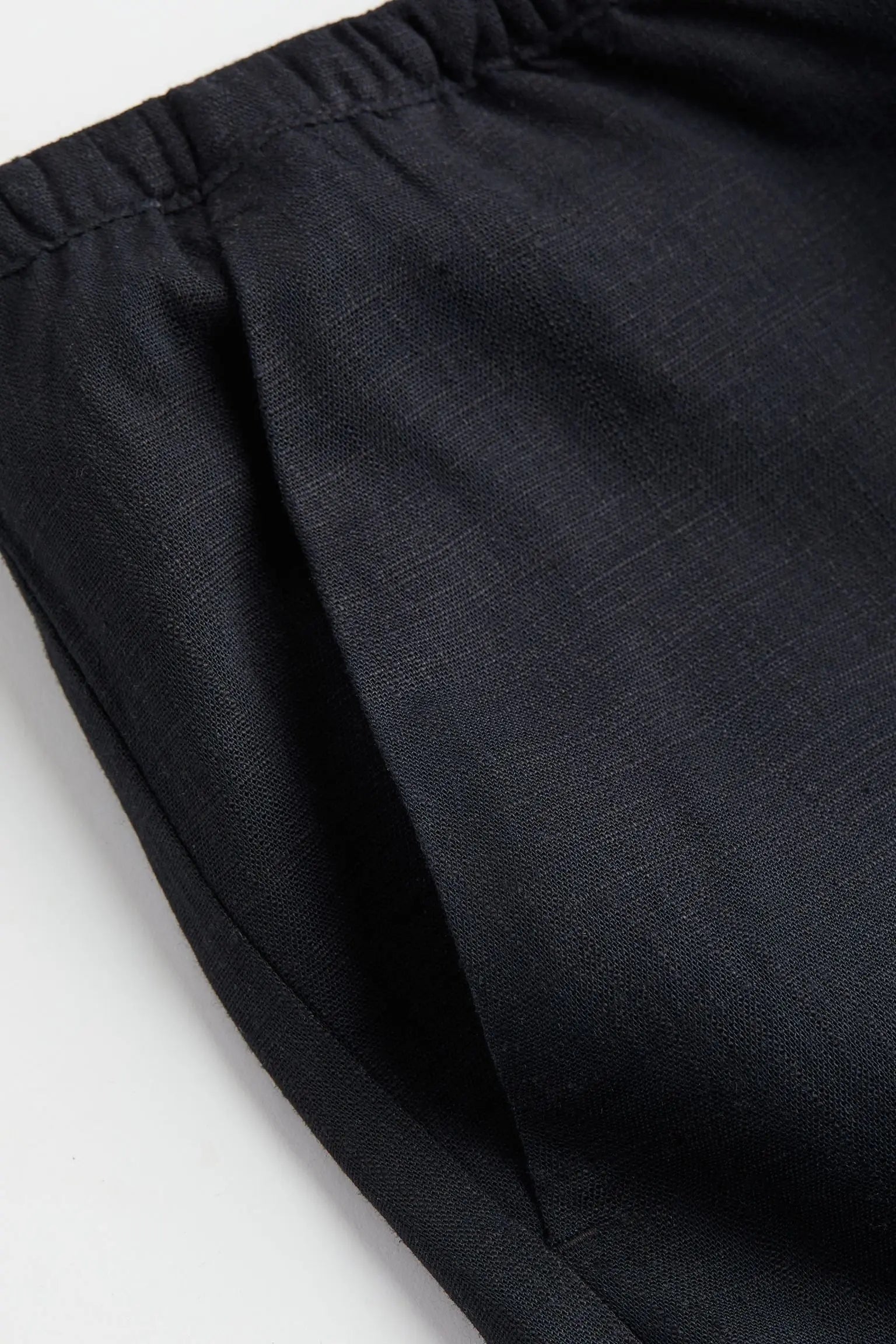 Relaxed Fit White Linen Drawstring Pants