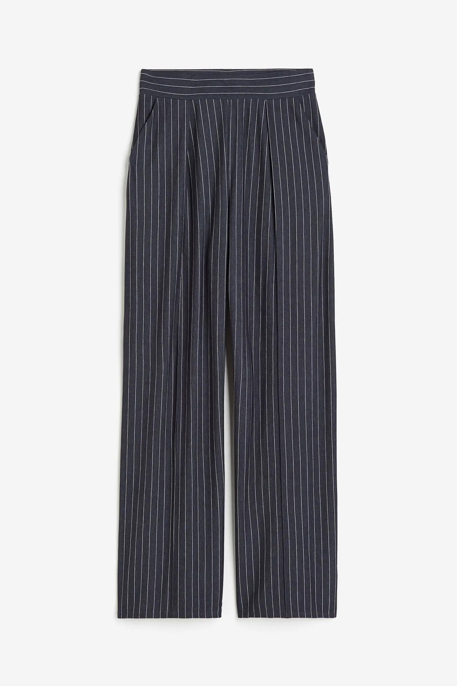 High-Waisted Wide-Leg Linen Trousers